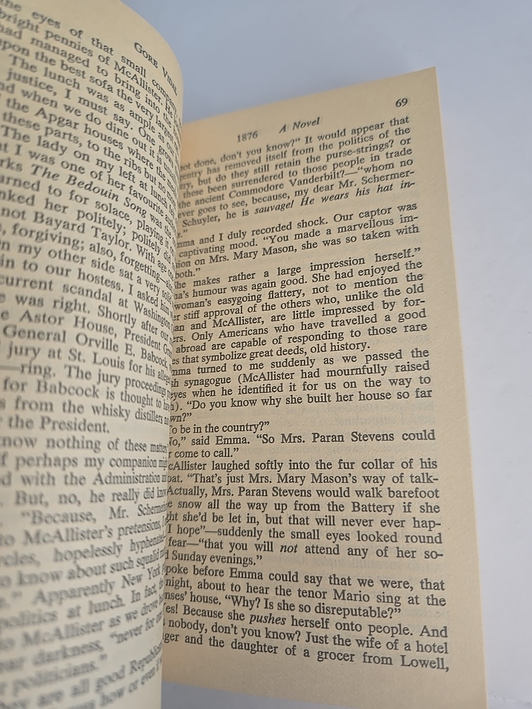1876 by Gore Vidal (1977) Vintage Ballantine Paperback Historical Fiction VG
