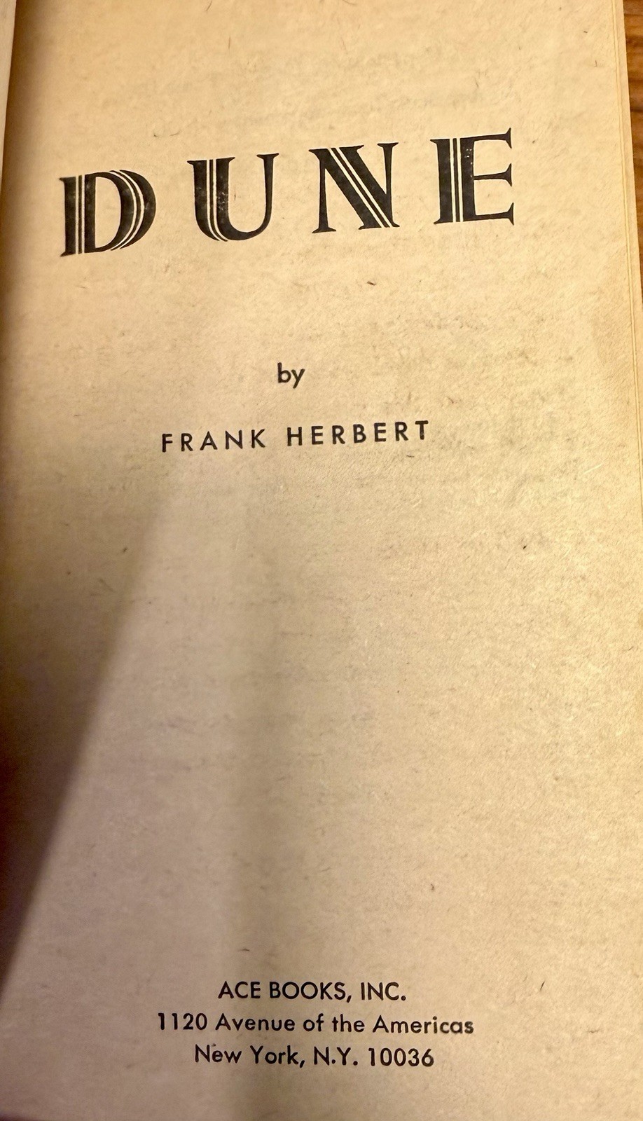 Dune Frank Herbert 1965 Ace Books MM Paperback Edition ($1.25) Schoenherr Cover!