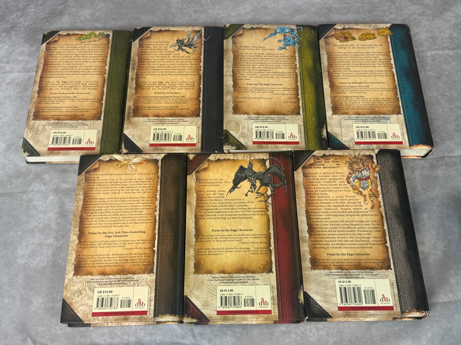 Lot 7 – Hardcover Set of The Edge Chronicles 1-7 Paul Stewart Chris Riddell Lot