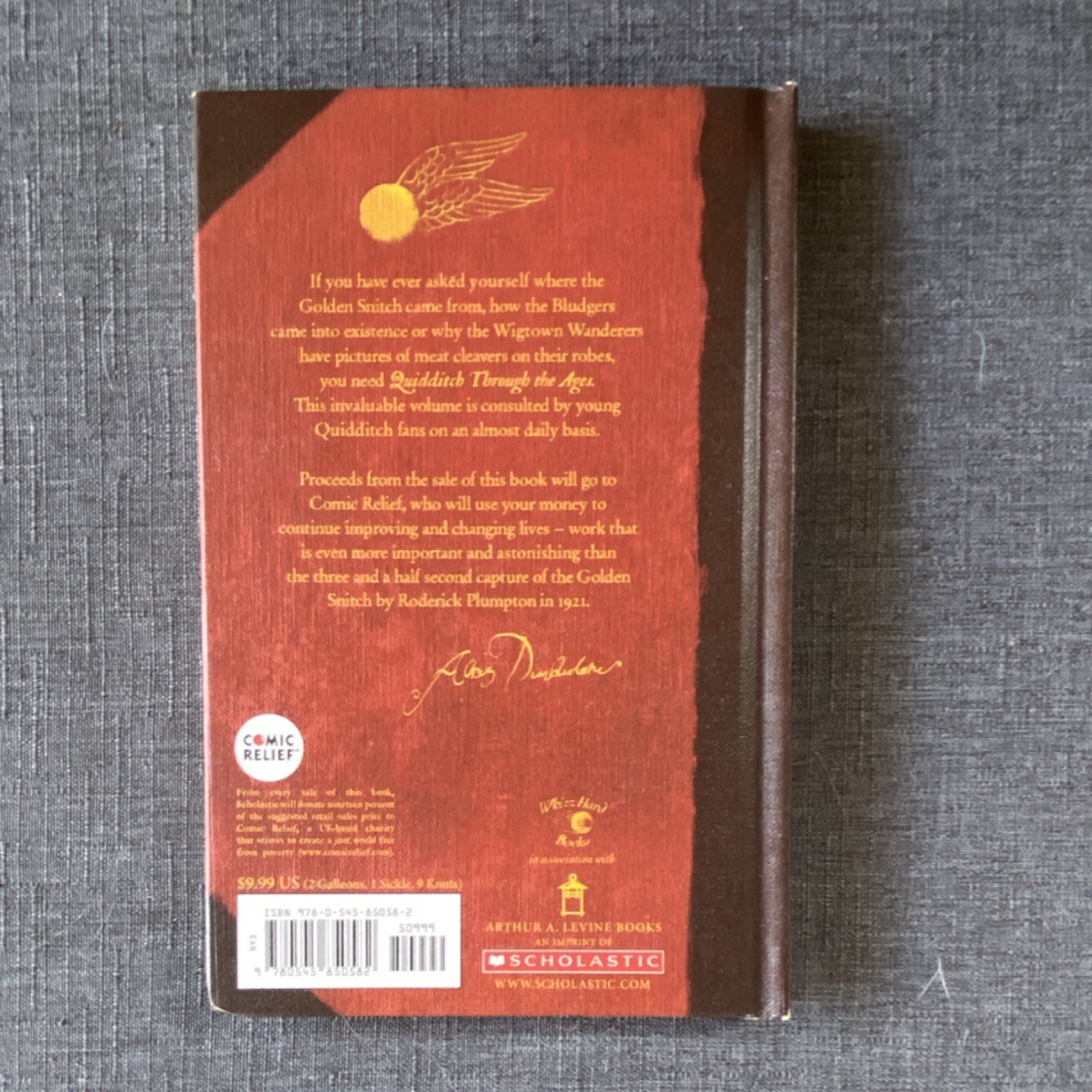 Arthur A. Levine Books Scholastic Quidditch Through the Ages Hardcover by Whisp