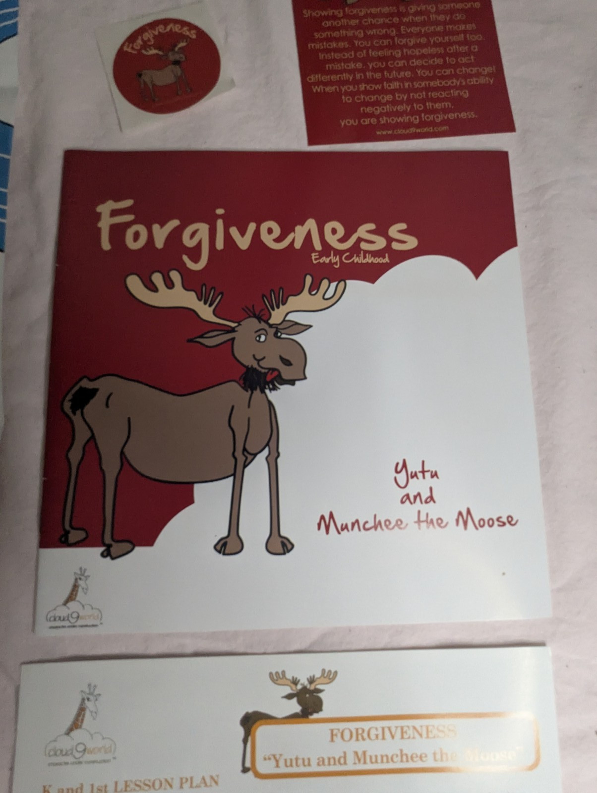 Home School Teachers Cloud 9 world character book FORGIVENESS K-1st poster kit