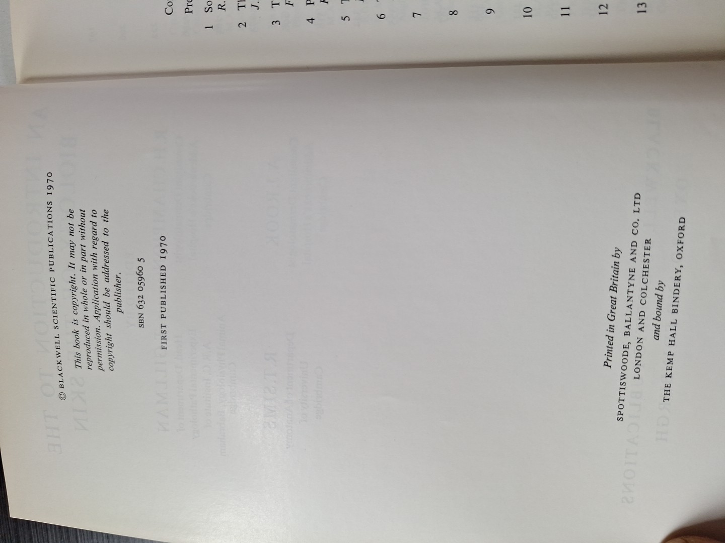 An introduction to the biology of the skin; by Champion-Gillman-Rook-Sims 1970
