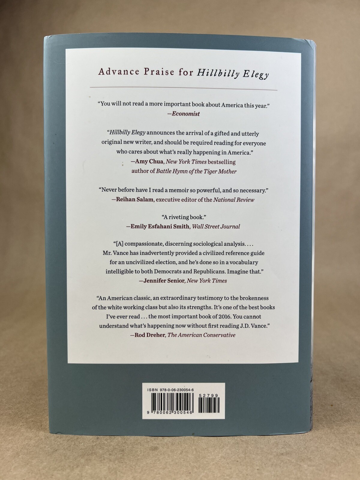 Hillbilly Elegy; J. D. Vance, Harper, 2016, First Edition, Early Printing, HC/DJ
