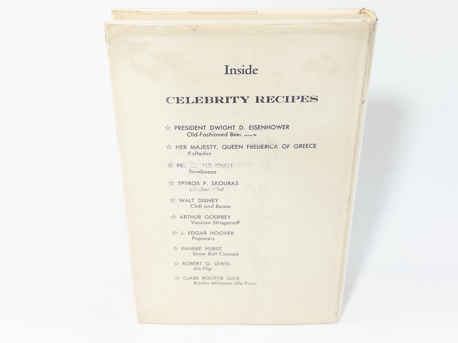 Celebrity Recipes Complied By Helen Dunn, 1st Print 1958 HCDJ, Very Good, GR8