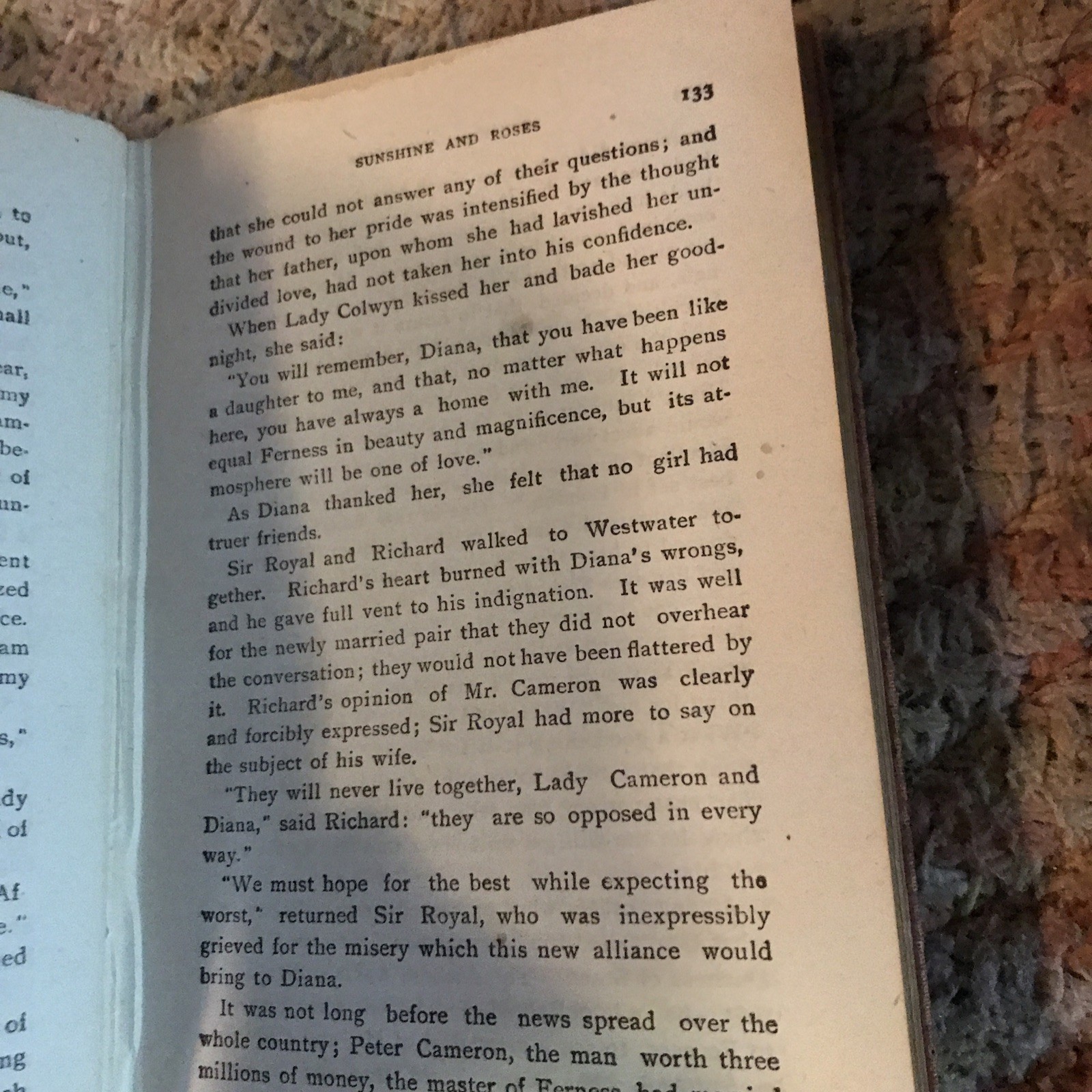 Sunshine and Roses book, by charlotte m. braeme,Hardcover antique