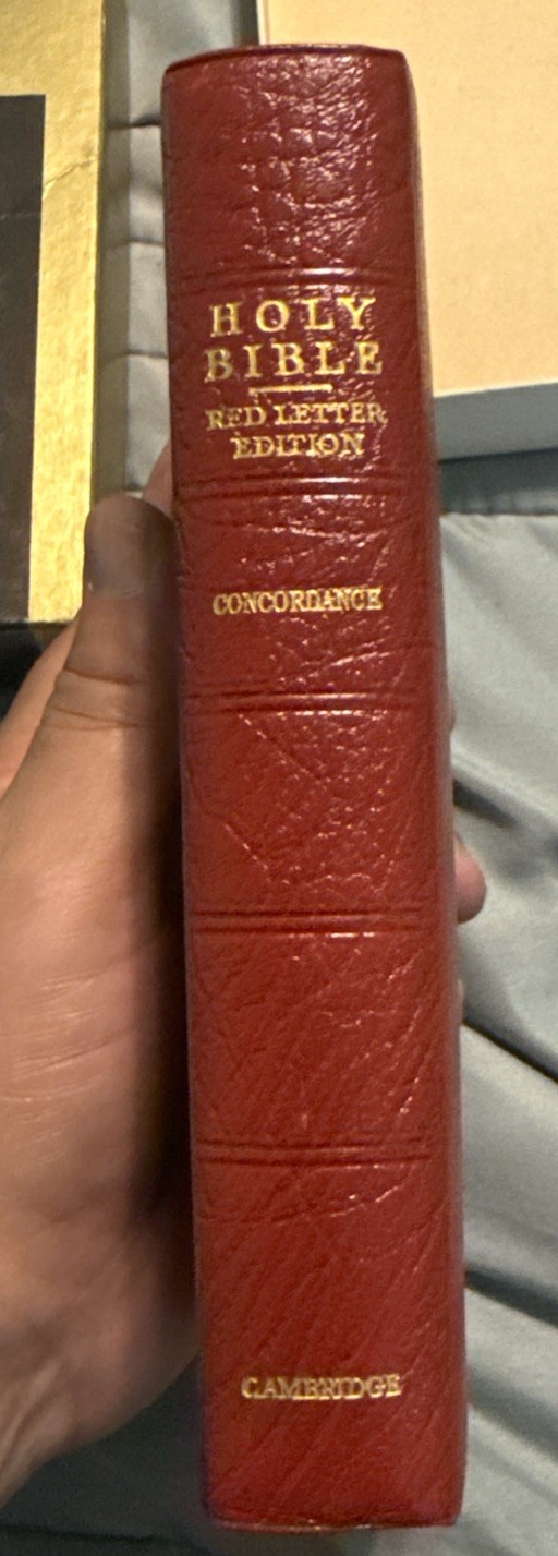 Vtg Cambridge Bible King James Calfskin Red Letter 73xrl Burgundy EUC