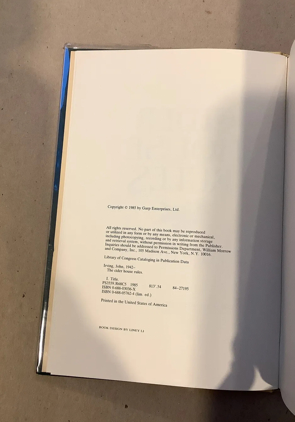 The Cider House Rules by John Irving SIGNED! Ltd Special Ed William Morrow 1985