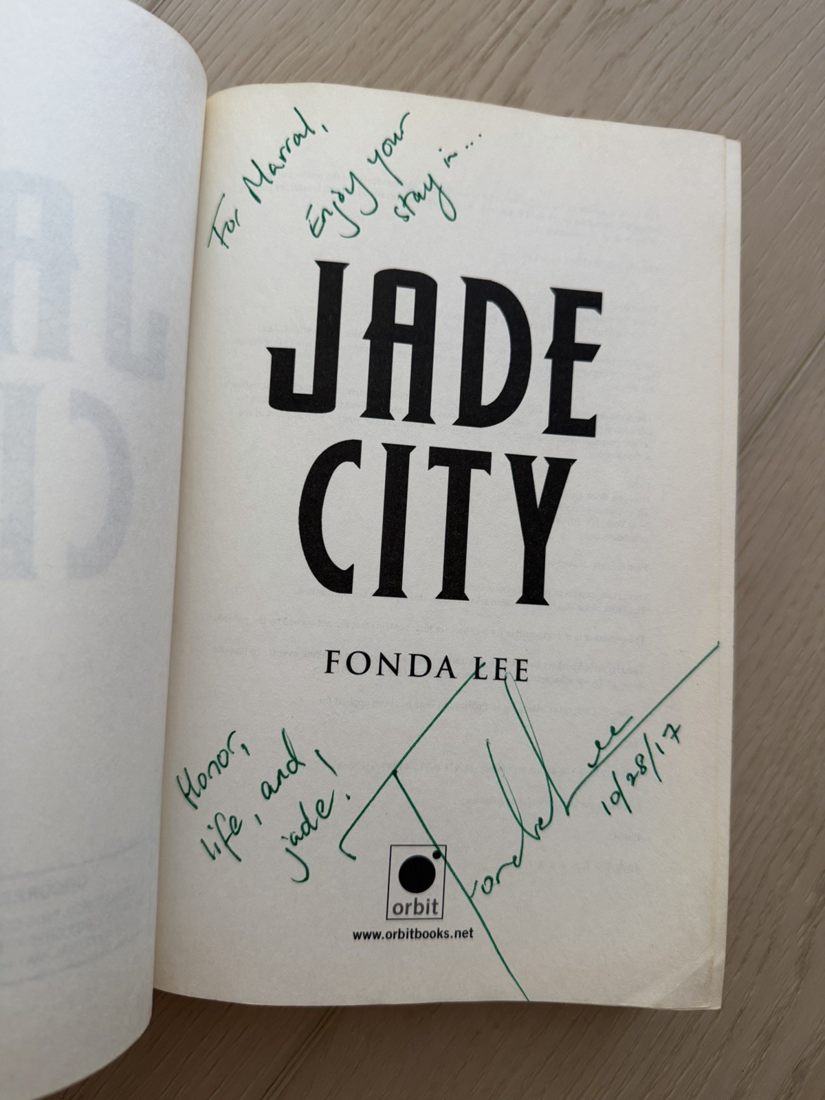 Jade City by Fonda Lee (2017, Trade Paperback) SIGNED ADVANCED READING COPY ARC
