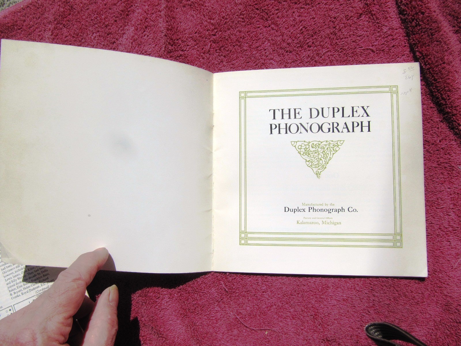 1907 THE Kalamazoo DUPLEX Phonograph Catalog Sales Brochure 1975 Reprint