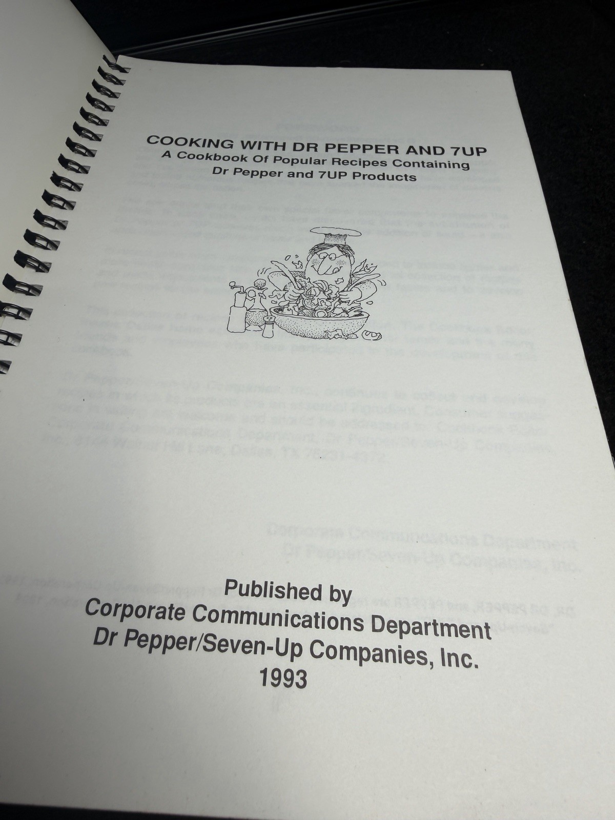 Vintage 1993 Dr. Pepper 7UP Cookbook Booklet Recipe Book Rare 86 pages
