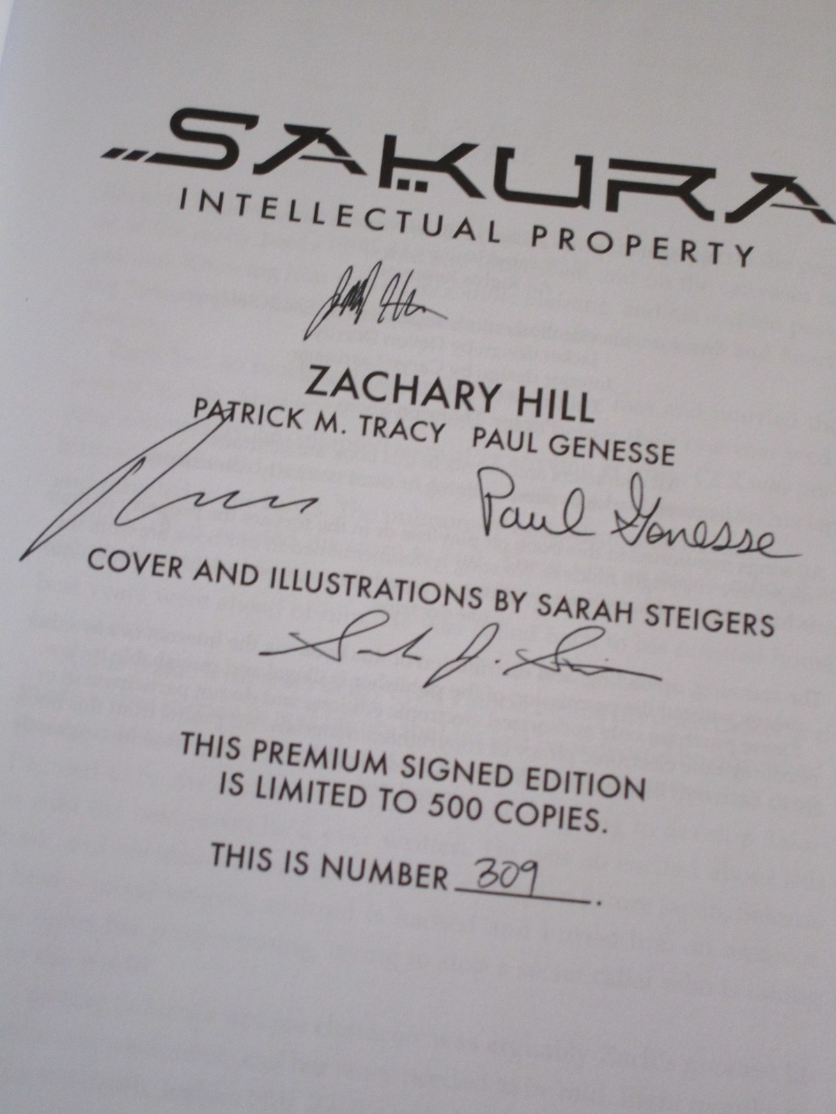 Sakura : Intellectual Property by Zachary Hill. Signed. #309 of 500. Limited Ed.