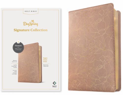 NLT Super Giant Print Bible, Filament Enabled (LeatherLike, Blush Floral, Red ..