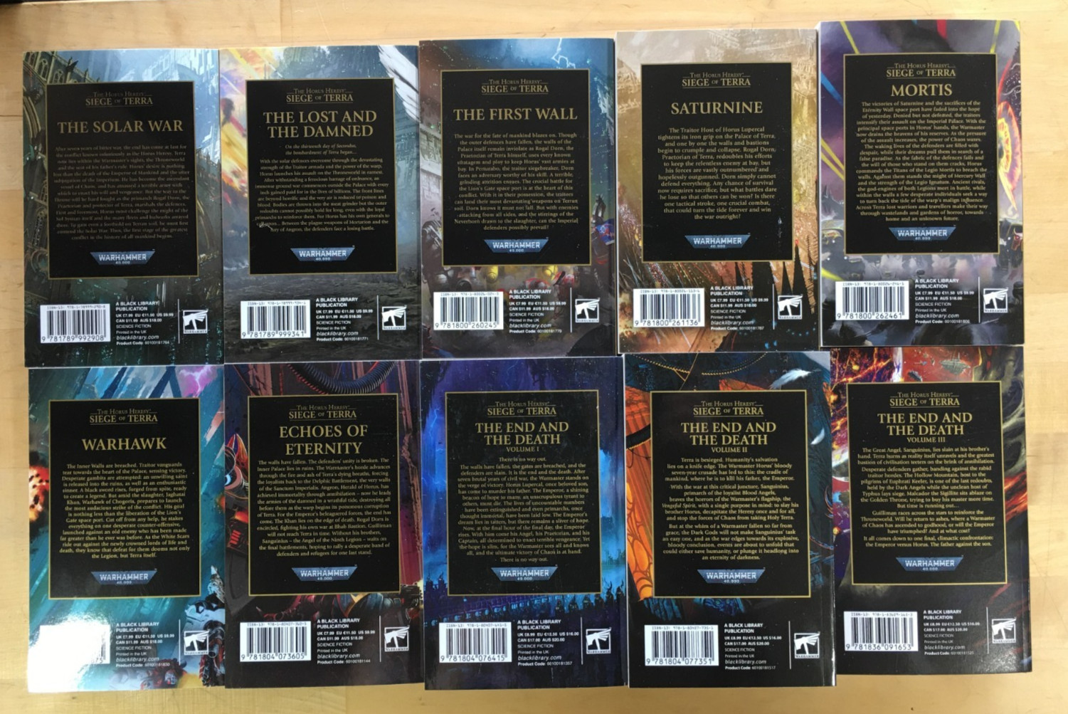 Warhammer – Horus Heresy – Siege of Terra Bundle – Novels 1-8 Vol. 1-3 -MMPB New