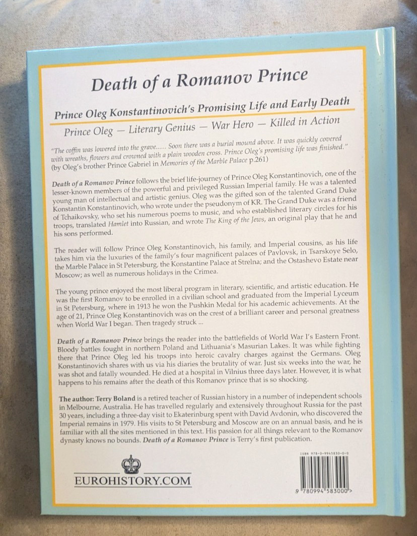 *Death of a Romanov Prince | WWI Russian Royal Biography | Eurohistory Hardcover