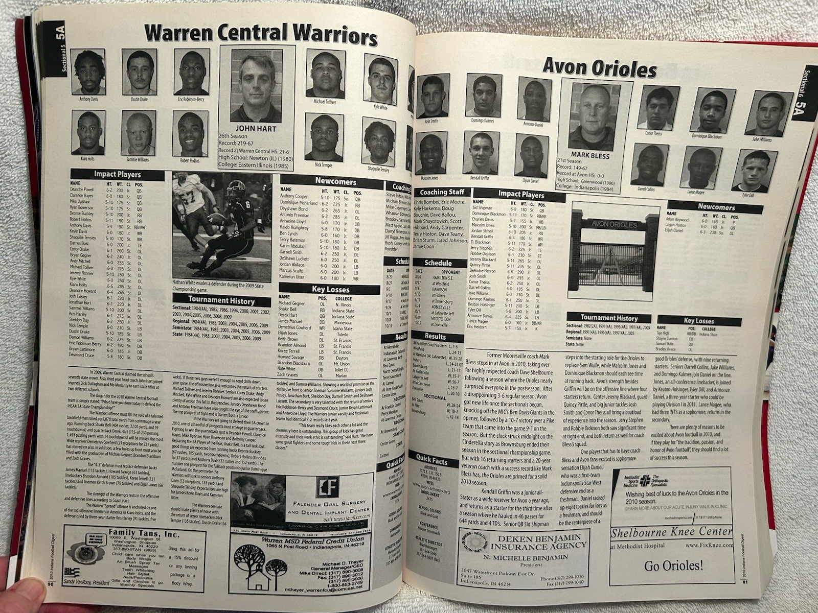 2010 Indiana Football Digest 428 Pages Of Info On High School & College Teams
