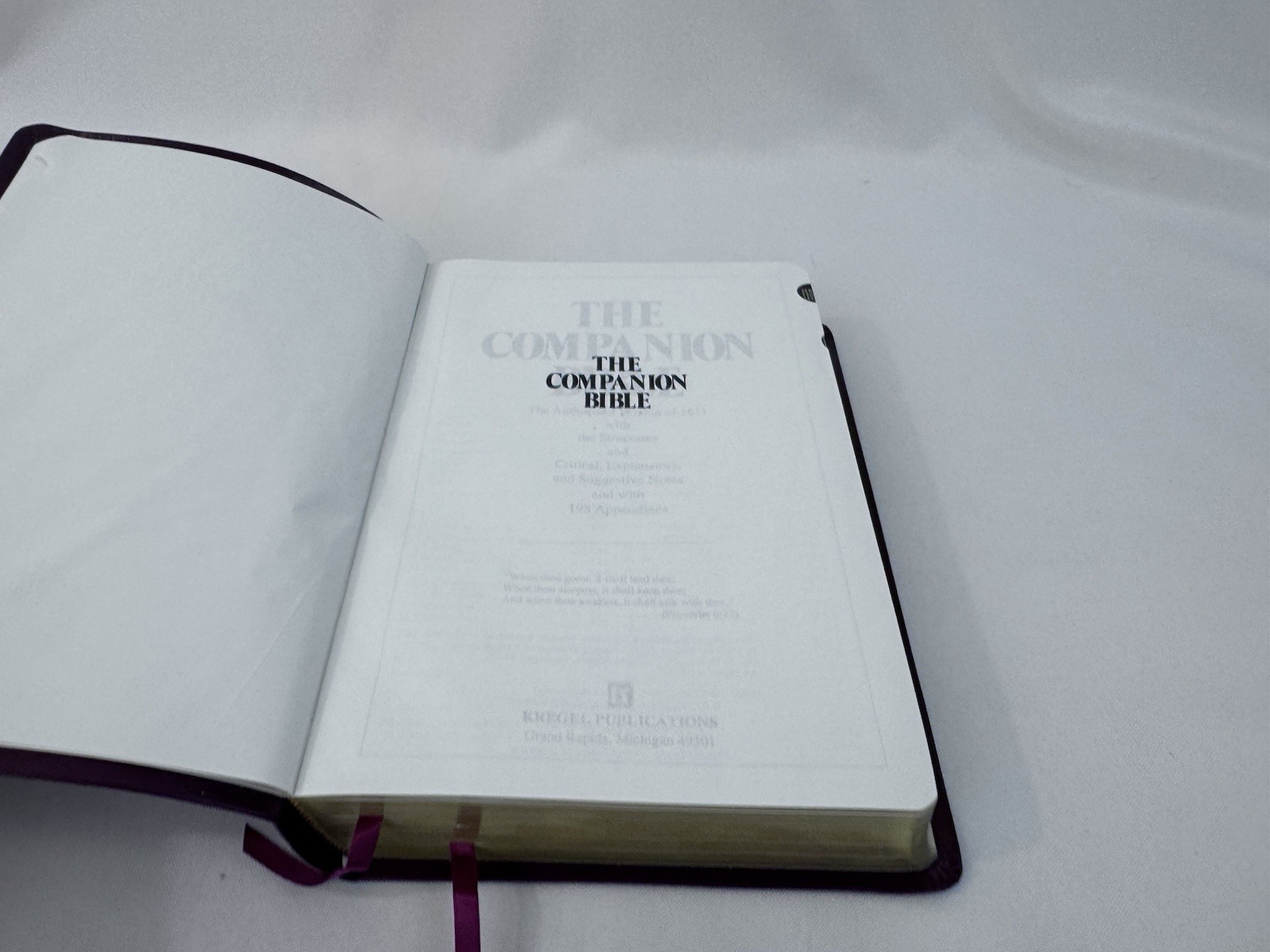 Companion Bible: King James Version, Burgundy, Bonded Leather FAST SHIP!!!