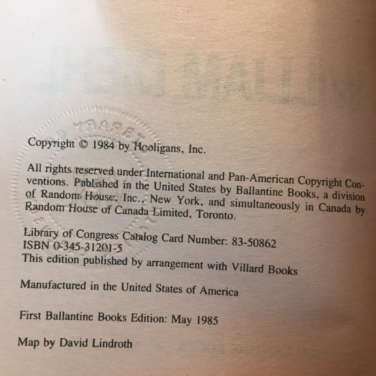 Hooligans Mystery Paperback Book by William Diehl from Ballantine Books 1985