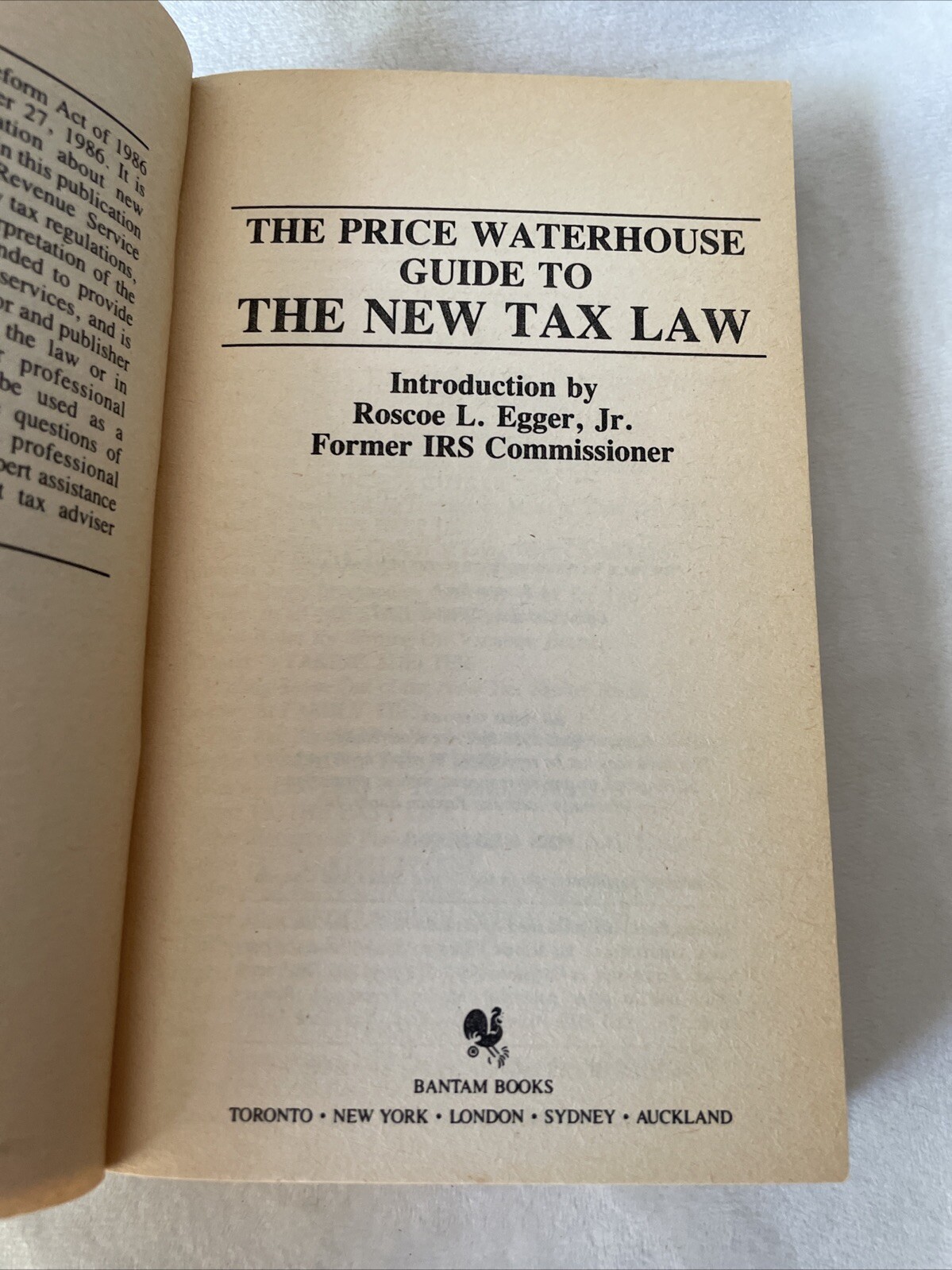 The Price Waterhouse Guide To The New Tax Law – Mass Market Paperback – GOOD