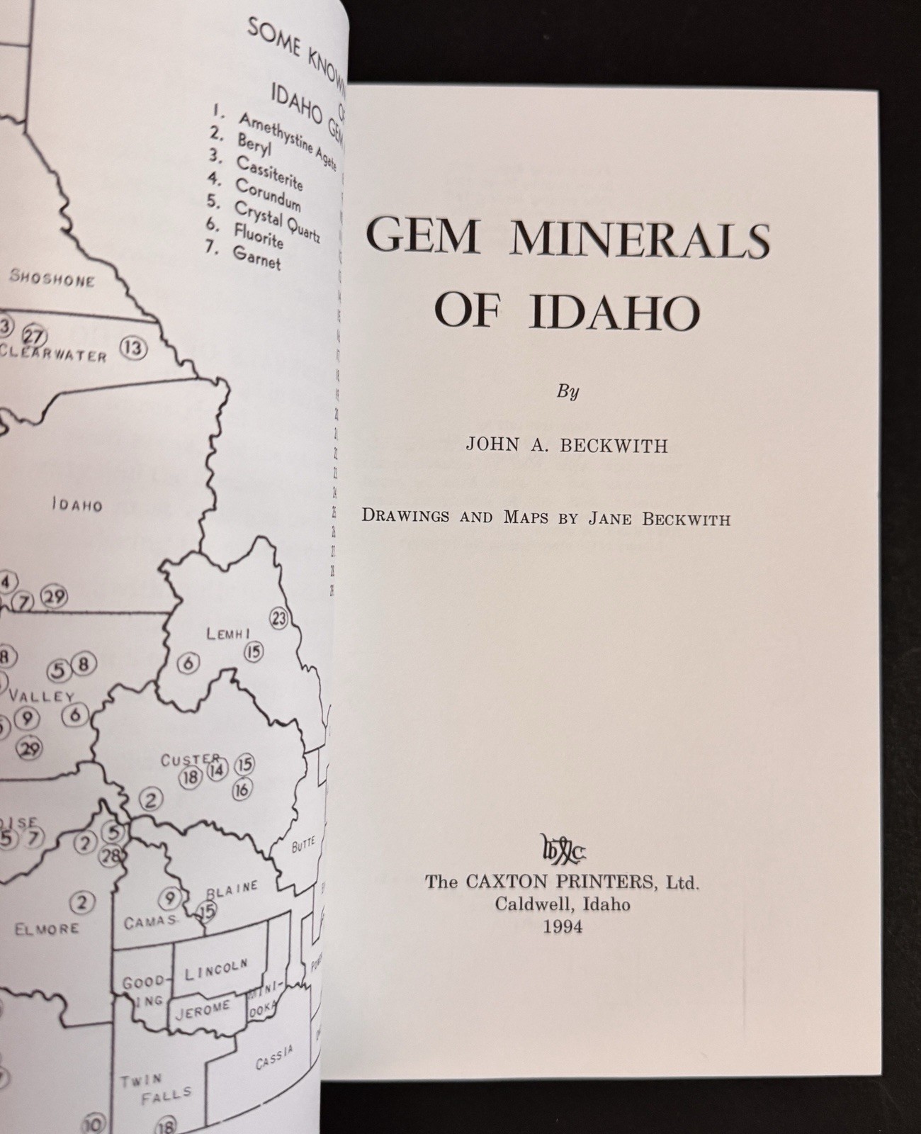 Gem Minerals of Idaho with Field Trip Maps by John Beckwith, PB, NEW