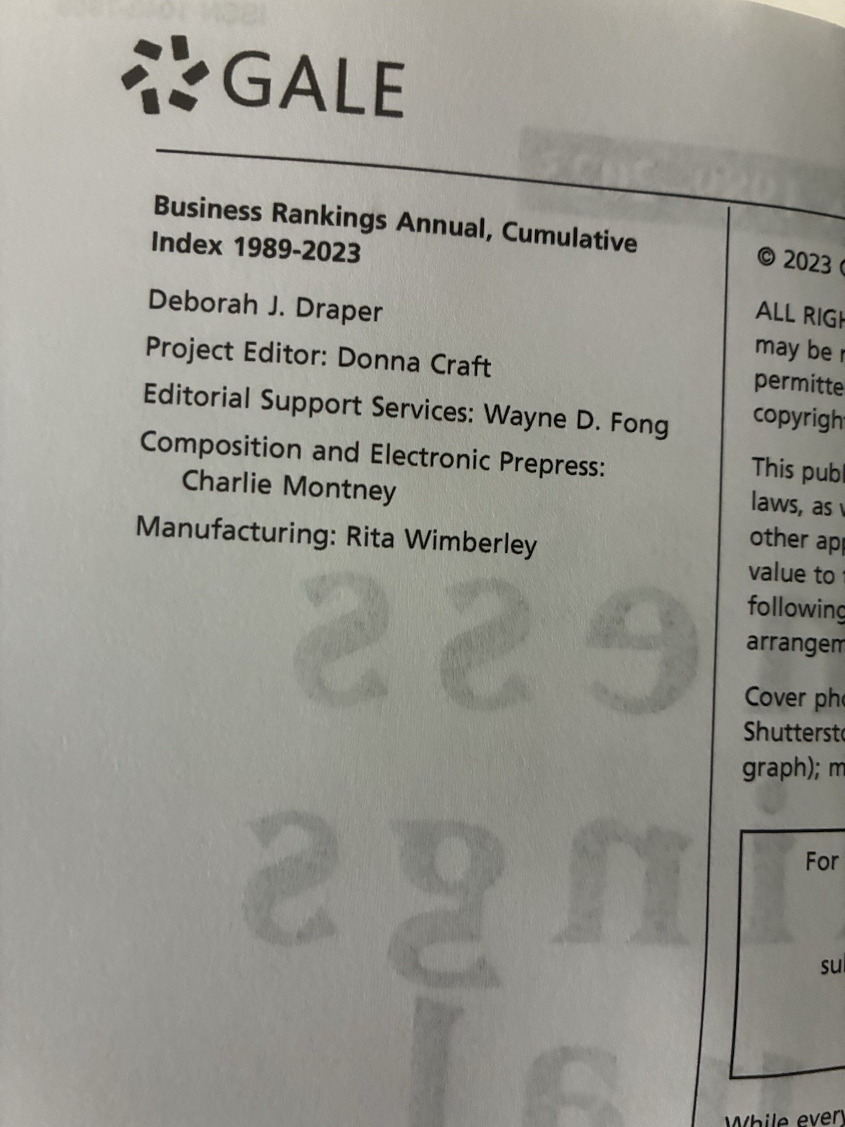 Business Rankings Annual – Cumulative Index covering 1989-2023 – 3 Volumes Set