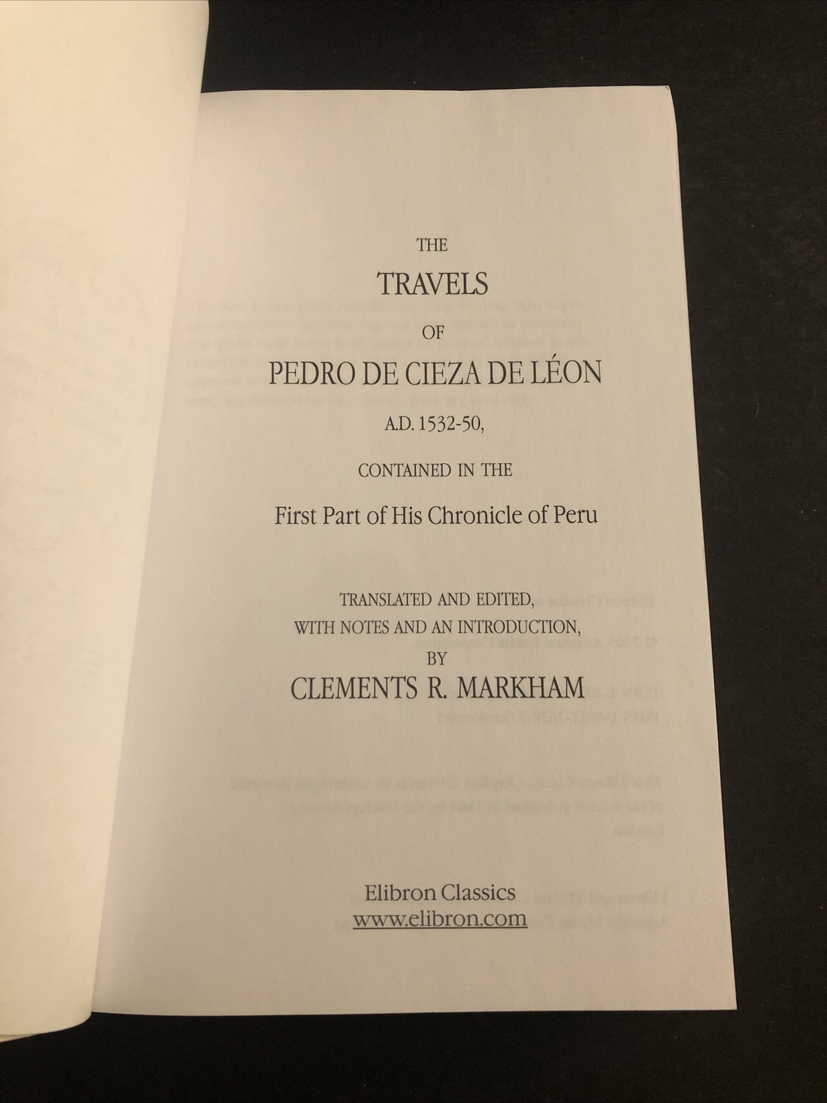 Peru History : The Travels of Pedro de Cieza de Léon / BG