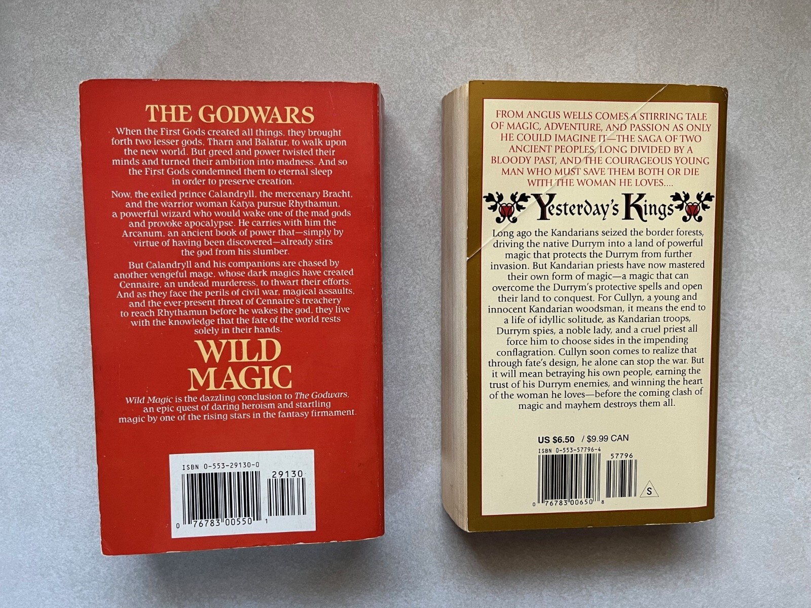 Angus Wells The Godwars Book 3 Wild Magic PB Book Lot Yesterdays Kings Gd Pics