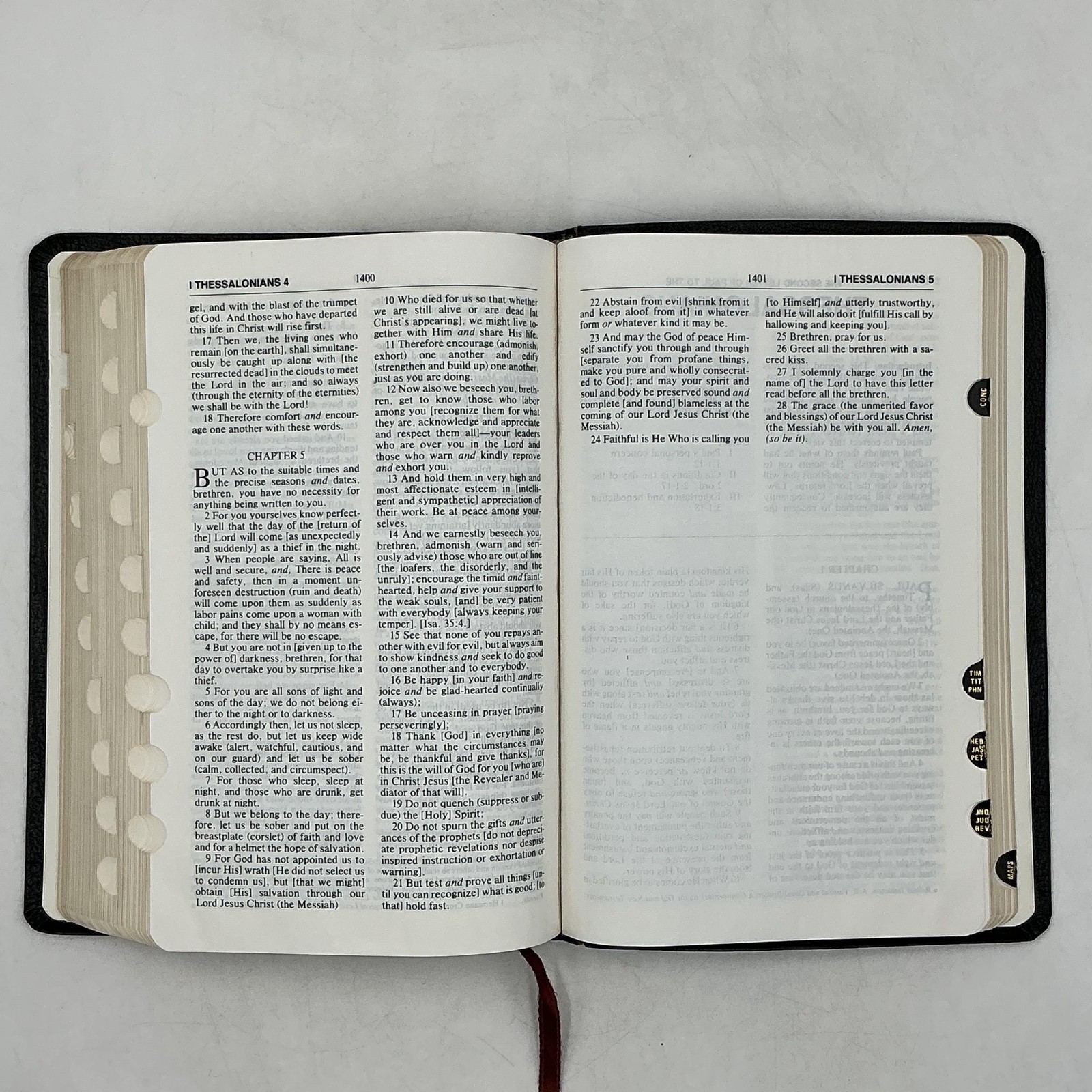 THE AMPLIFIED BIBLE EXPANDED EDITION ZONDERVAN BLACK BONDED LEATHER 1987 Indexed