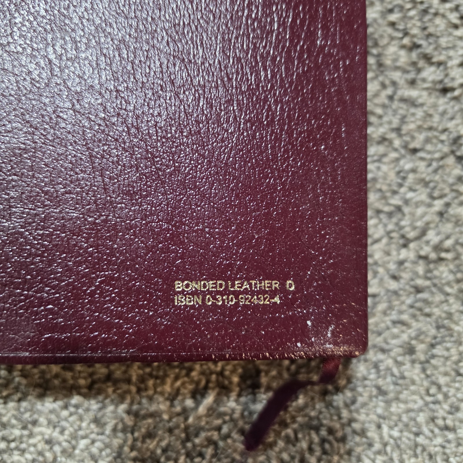QUEST STUDY BIBLE Zondervan Genuine Burgundy Leather 1994 Thumb Index
