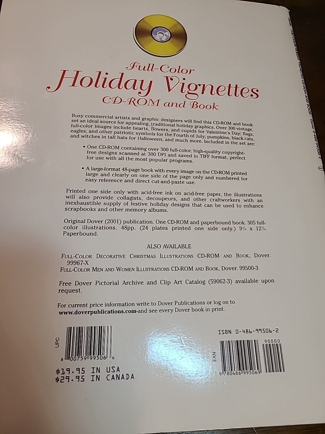 FULL-COLOR HOLIDAY VIGNETTES -CD ROM AND BOOK By DOVER
