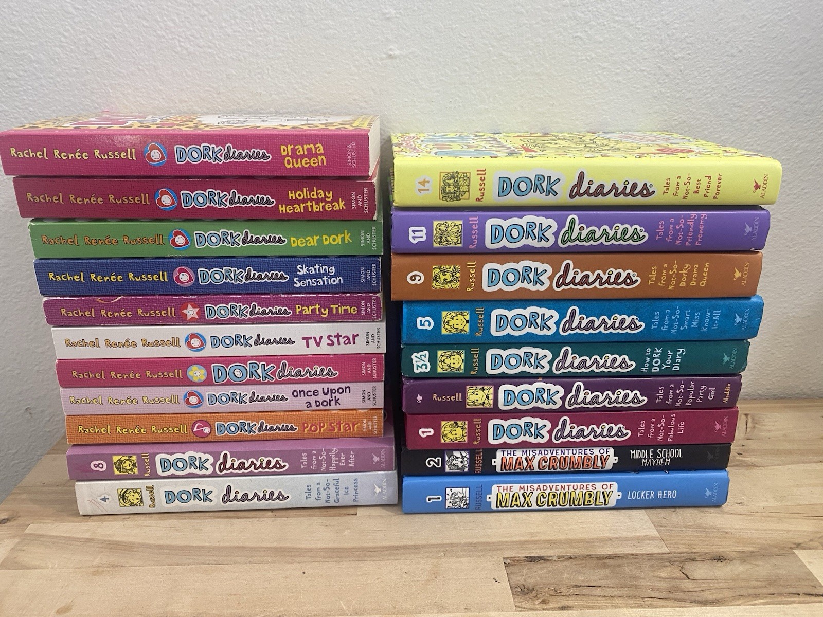 Dork Diaries Series Max Crumbly Lot of 20 Books Rachel Renee Russell PB & HC