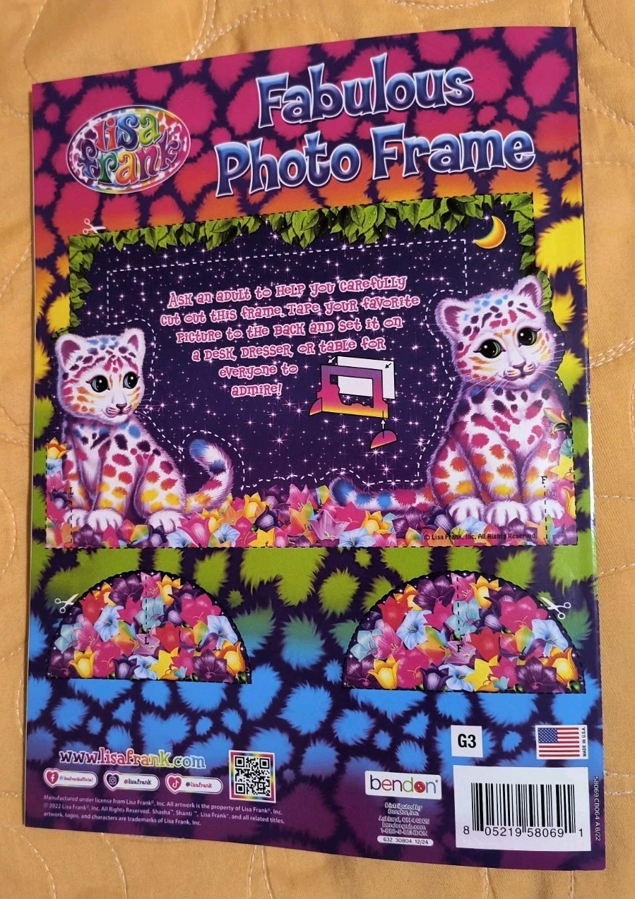LISA FRANK COLORING & ACTIVITY BOOK 64 TEAR/SHARE PAGES NEW! FREE SHIPPING!