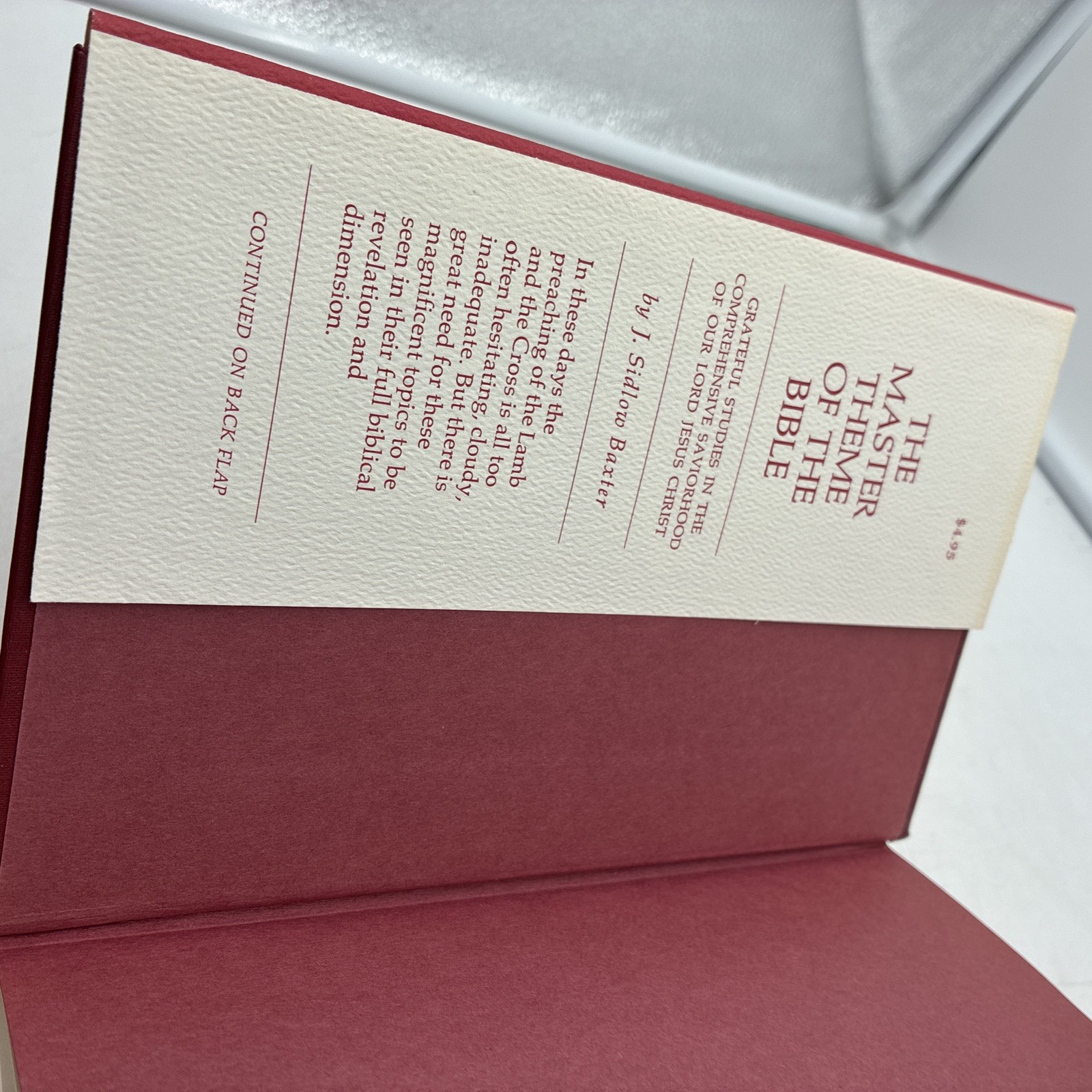 Master Theme of the Bible J Sidlow Baxter (1973, First Printing)