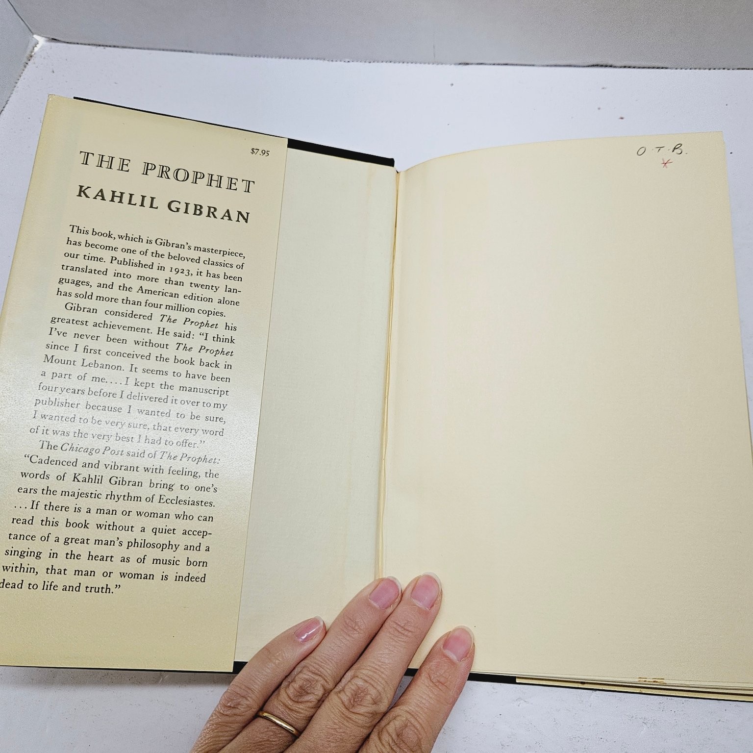 The Prophet by Kahlil Gibran 1982 Illustrated Borzoi Book HCDJ