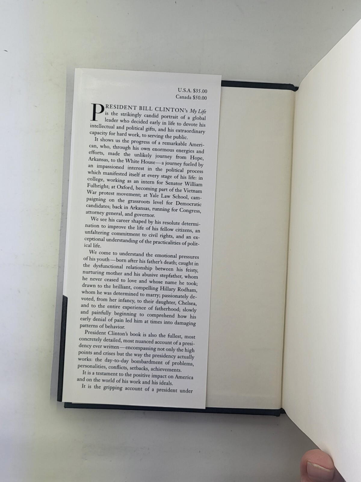 Bill Clinton My Life 1st Edition 2004 HBDJ with “Failure” Typographical Error