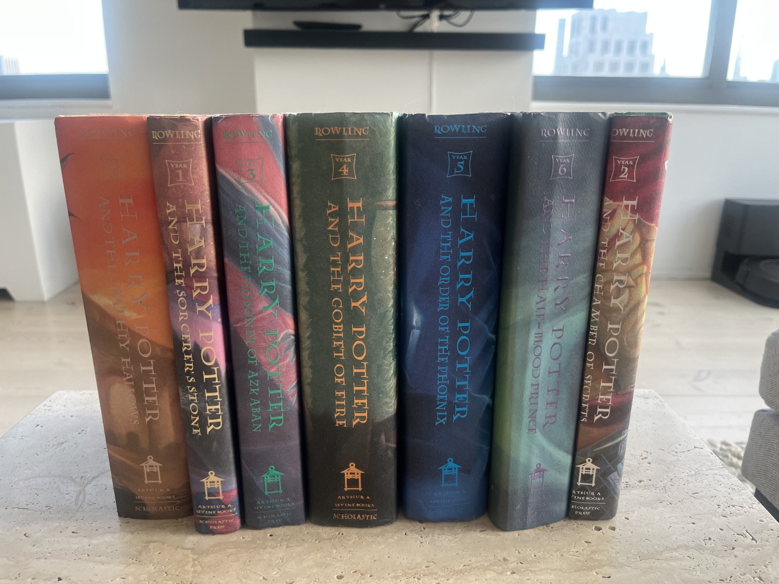 Harry Potter Complete Hardcover Book Set 1-7 J.K.Rowling Scholastic w/ Dust Jack