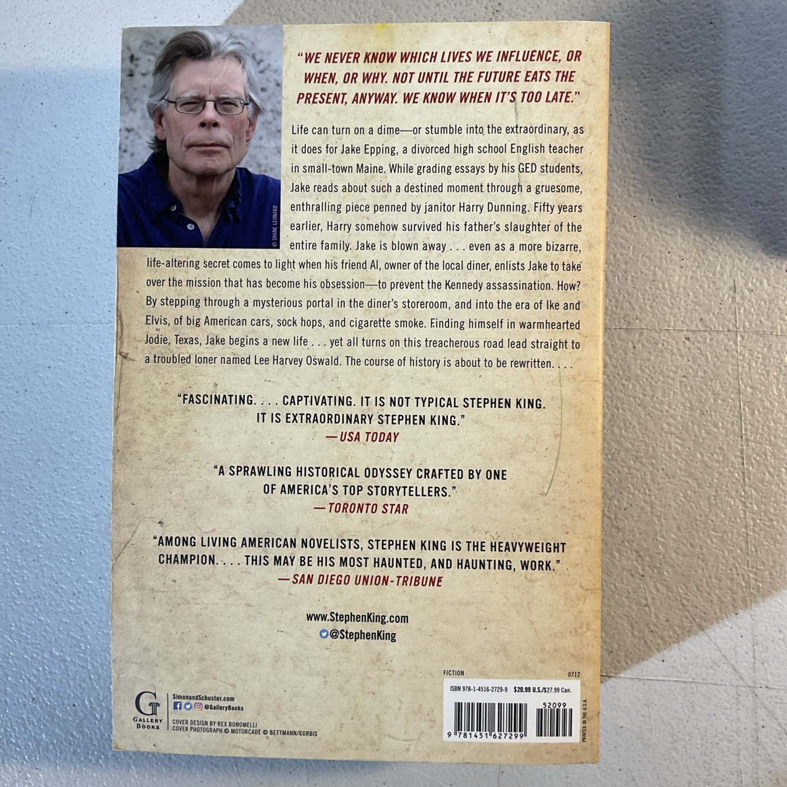 11/22/63 : JFK SLAIN IN DALLAS-A Novel by Stephen King 2012 Paperback UNREAD