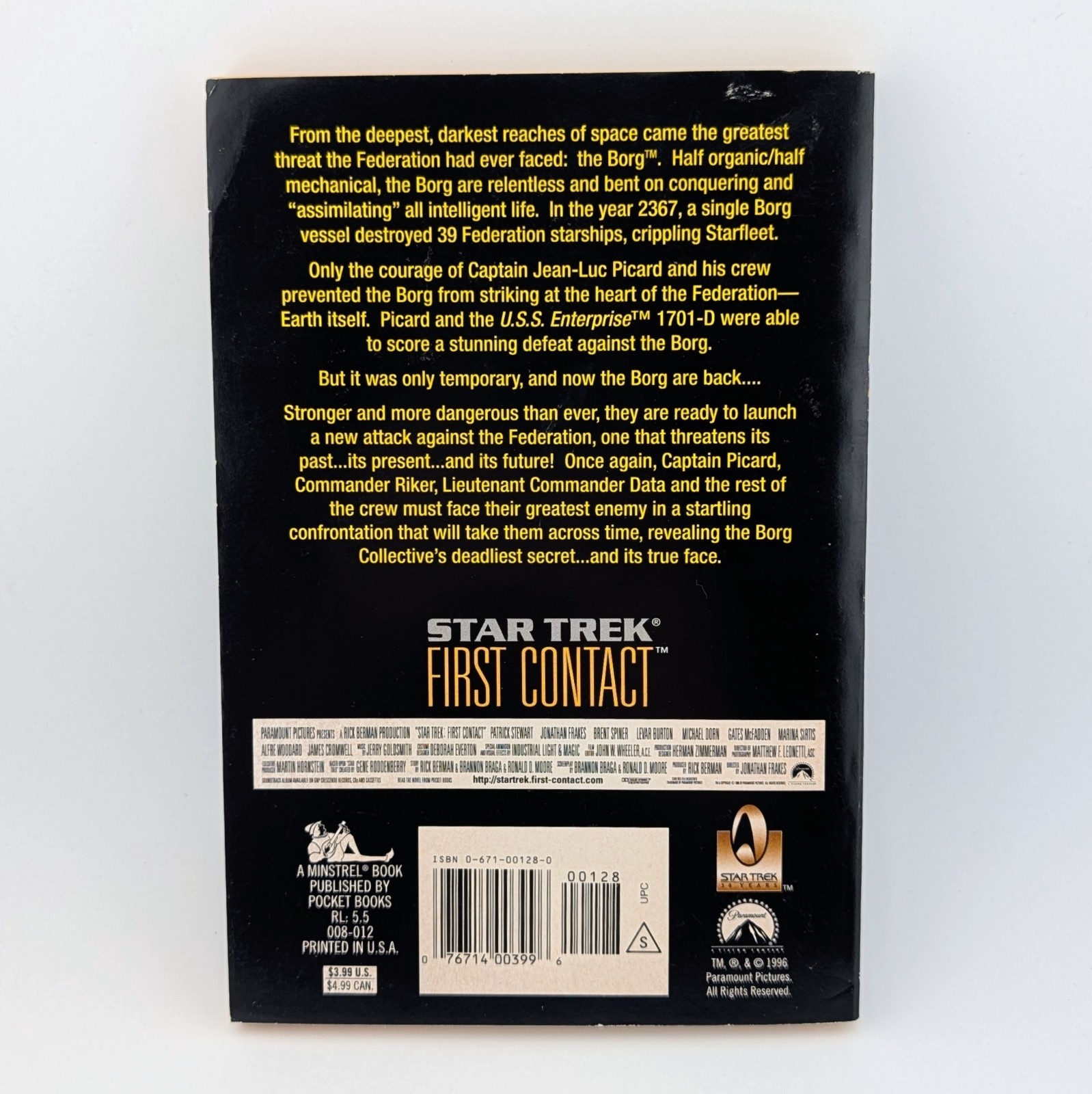 Star Trek First Contact – John Vornholt 1996 Vintage Movie Tie-In 1st Edition PB