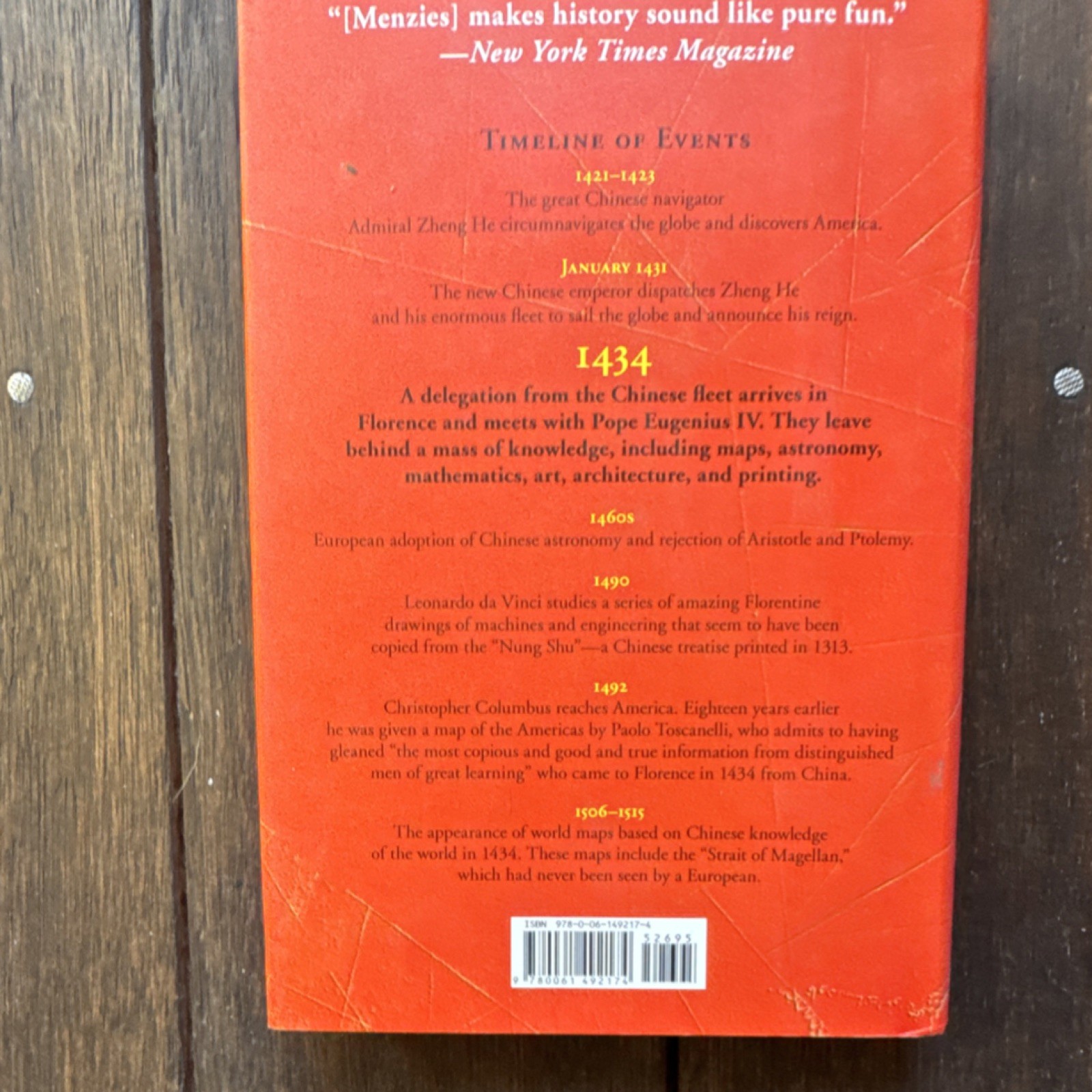 1434: The Year a Magnificent Chinese Fleet Sailed to Italy by Gavin Menzies, Ha…