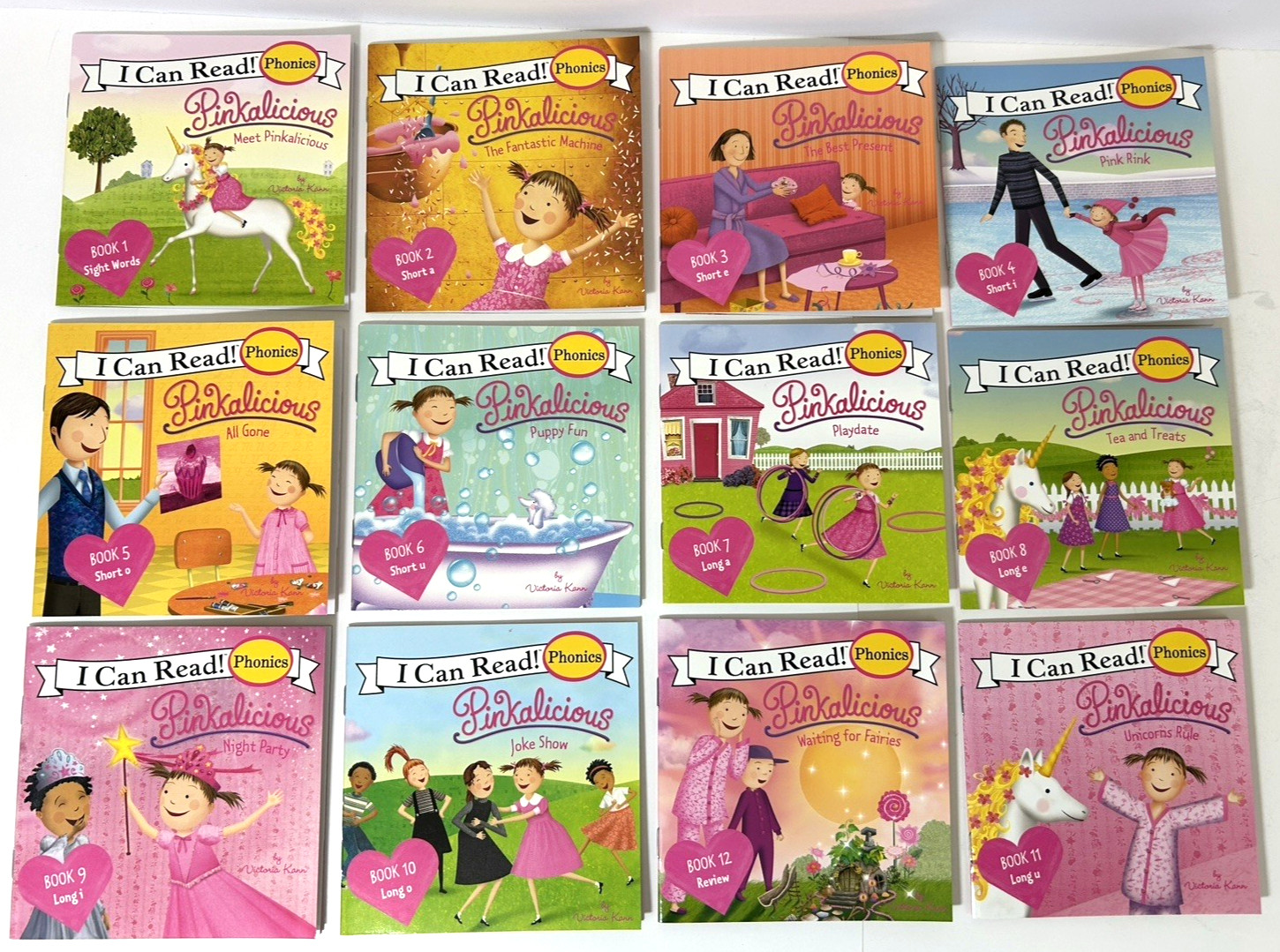 I Can Read Phonics Pinkalicious Kids Books Lot of 12 Mini Books with Box