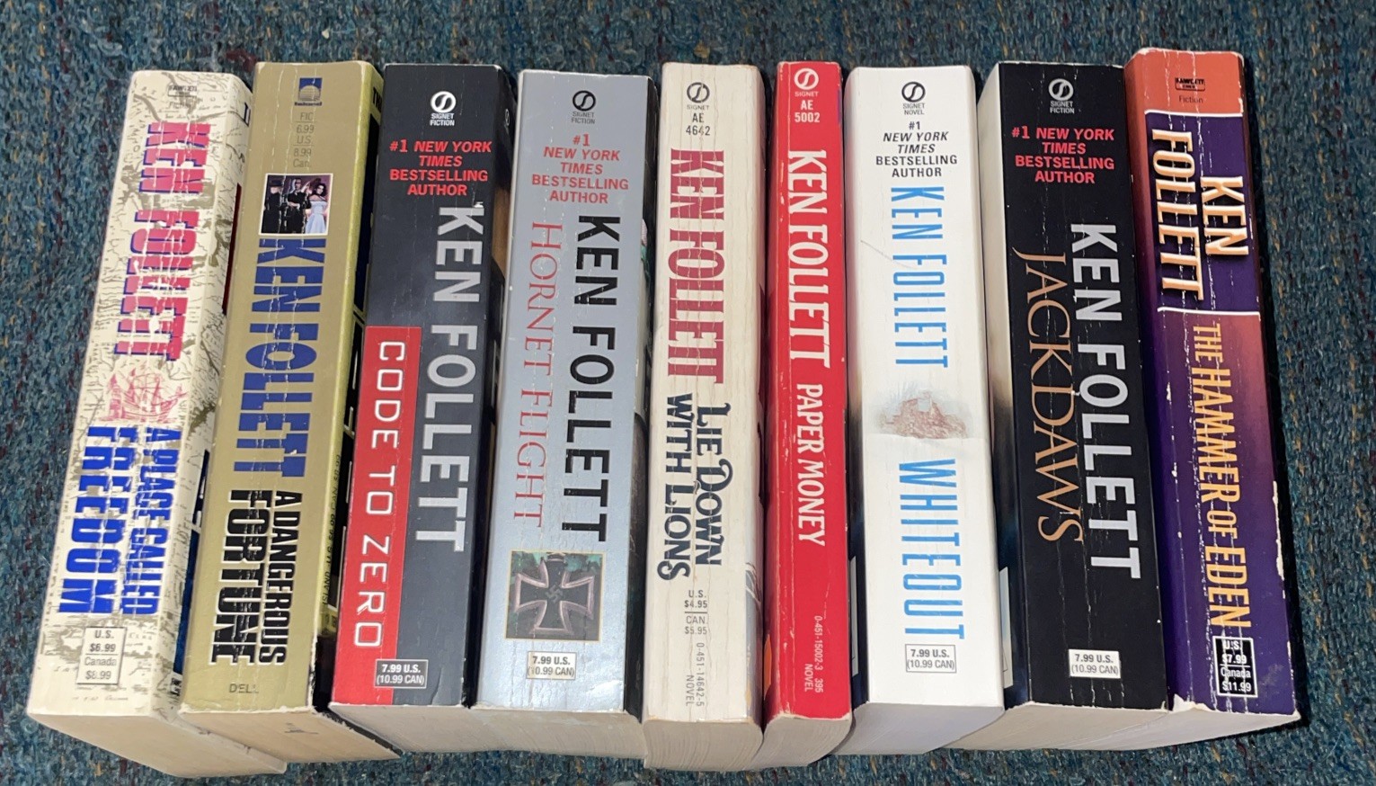 Lot of 9 Ken Follett books whiteout eden hornet fortune freedom code20 jackdaws