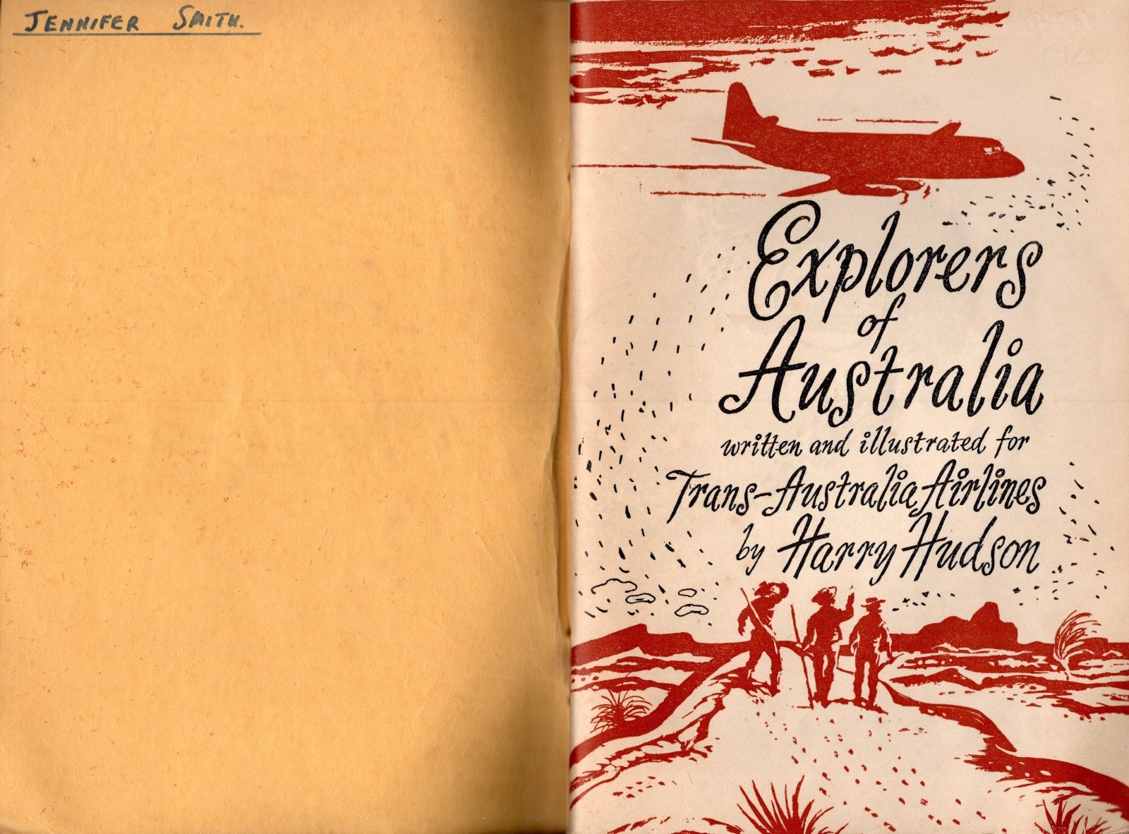 TAA Presents 54 EXPLORERS of AUSTRALIA 58 pages Trans Australia Airlines 1955