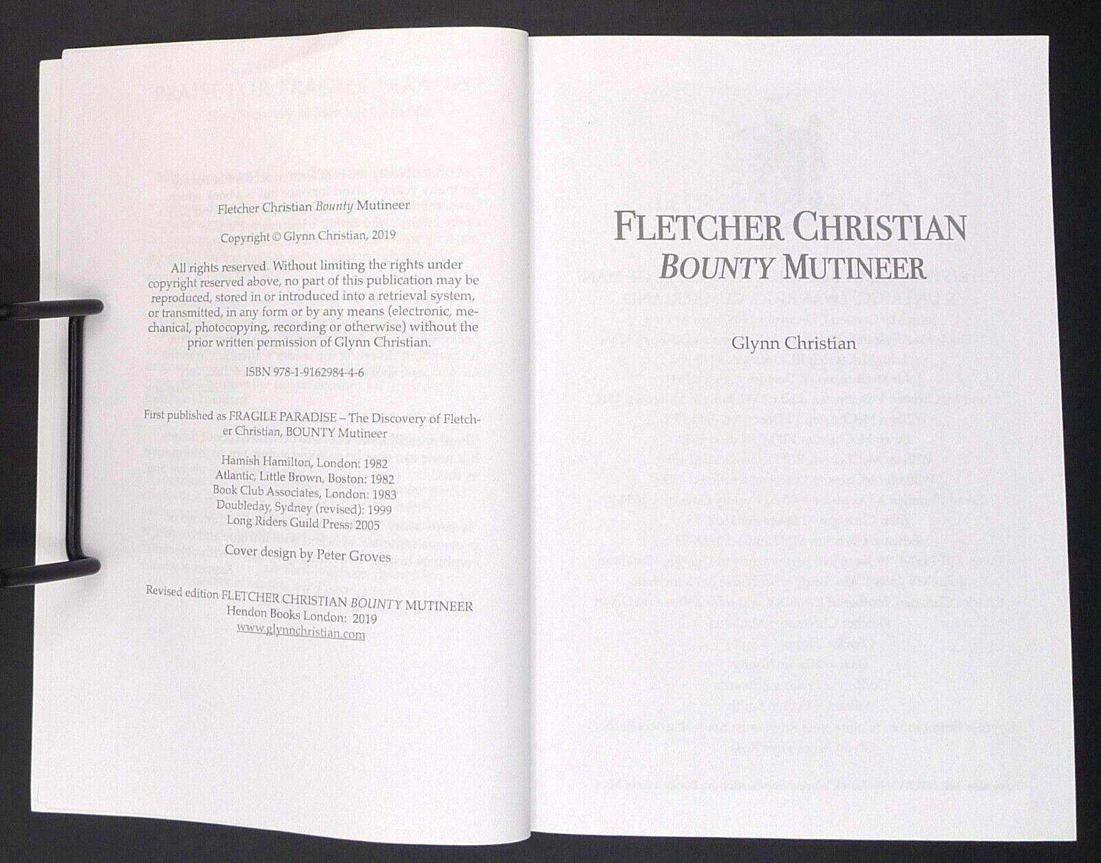 FLETCHER CHRISTIAN BOUNTY MUTINEER by GLYNN CHRISTIAN 2019 PB/ILLUSTRATED VG+