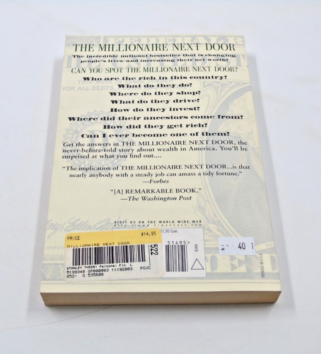 The Millionaire Next Door By Thomas J. Stanley Ph.D. And William D. Danko Ph.D.