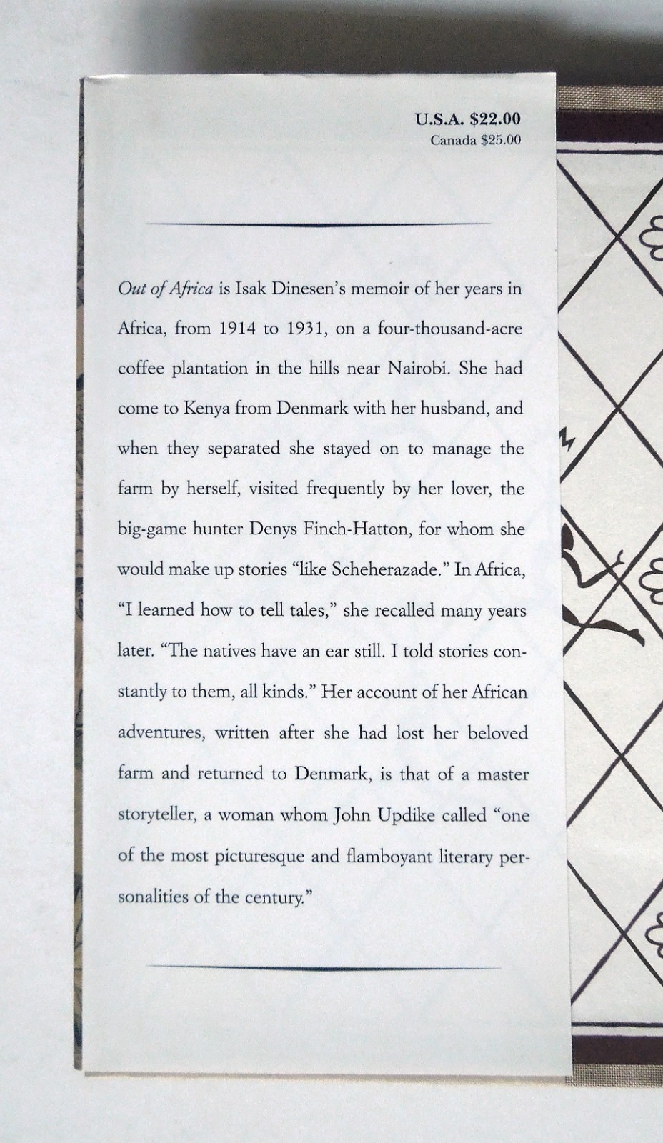 Out of Africa – Isak Dinesen, 1992 hc w/dj, The Modern Library