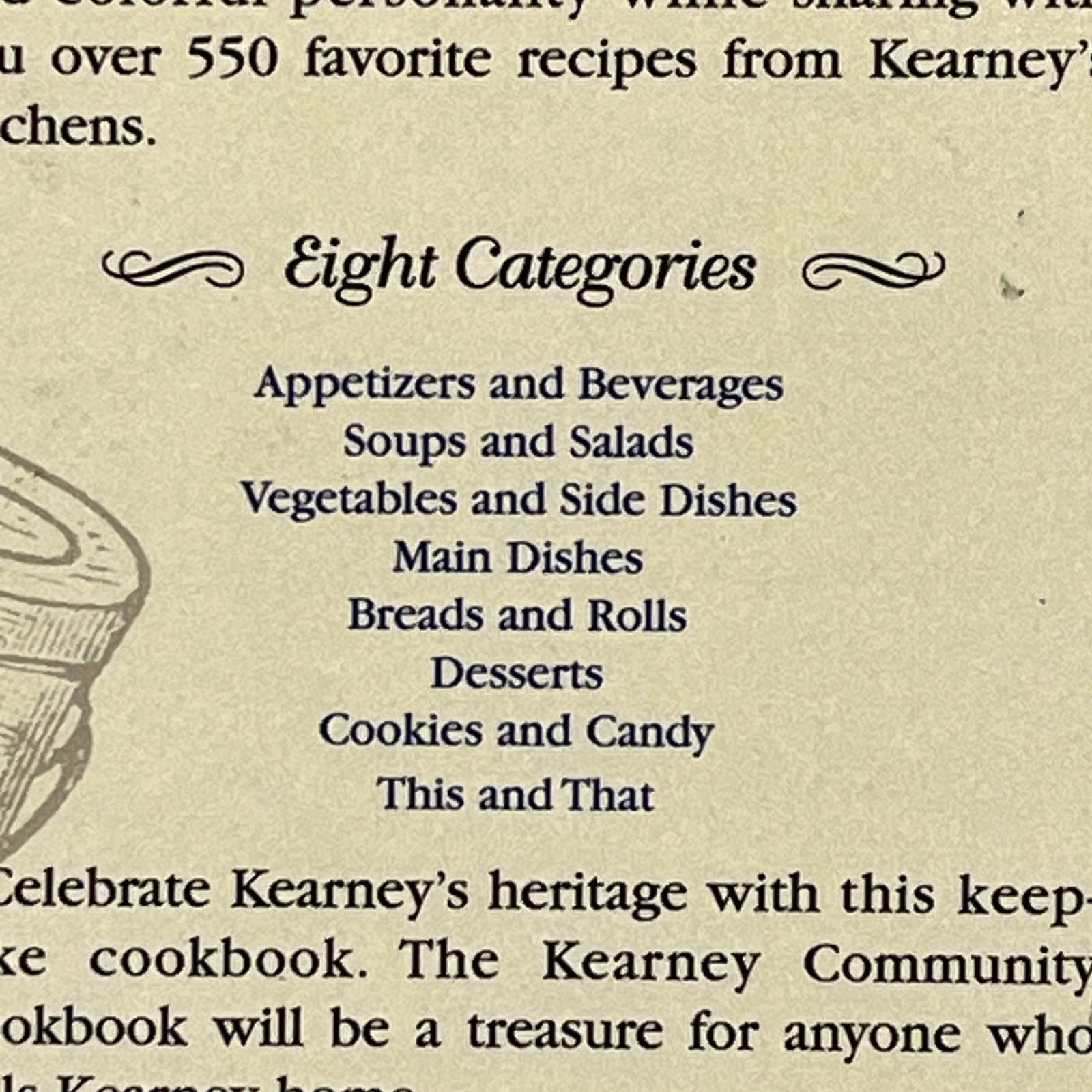 Kearney Nebraska Community Cookbook Hardback Historical Info 2010 Recipe Book