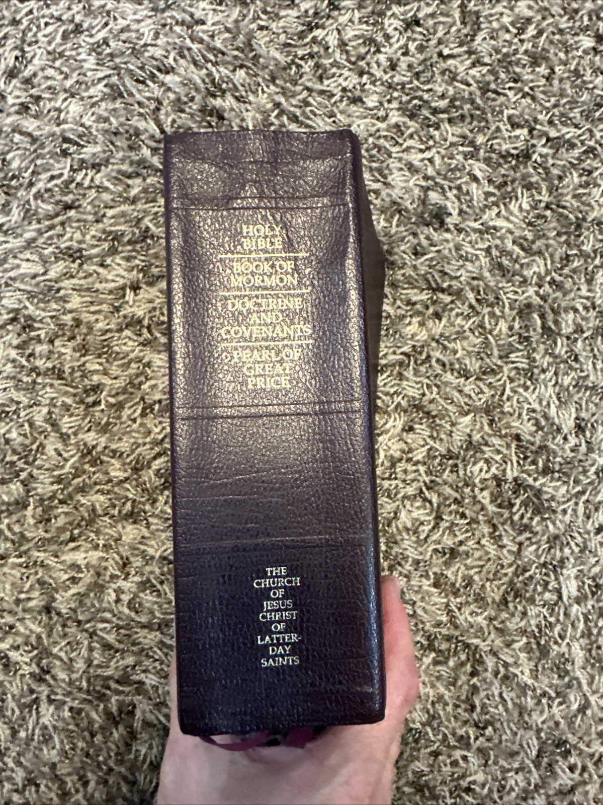 2012 Burgundy Simulated Leather LDS Quad Scriptures 7-1/2” X5-1/2”