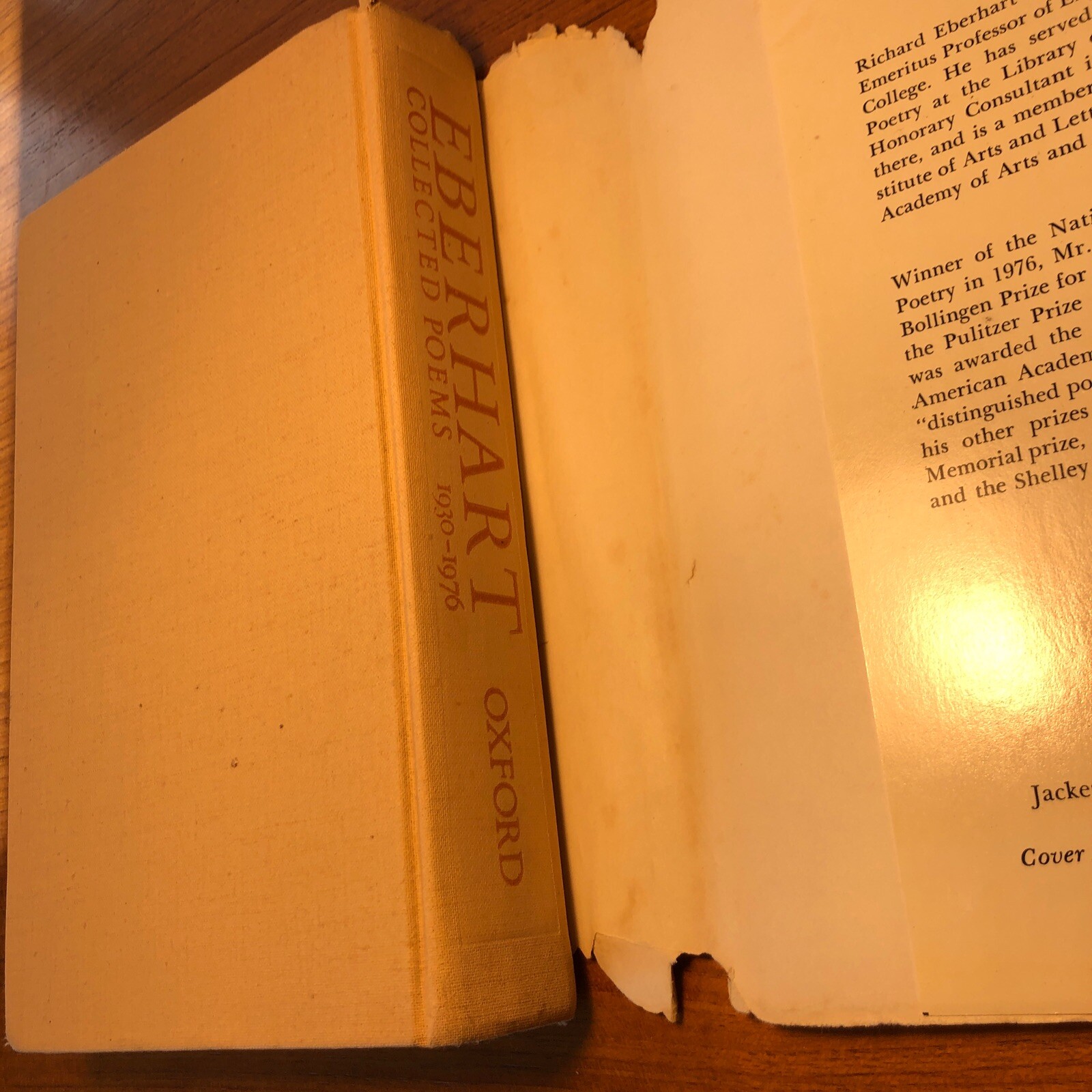 Collected Poems, 1930-1976 by Richard Eberhart Signed & Inscribed Very Good Cond