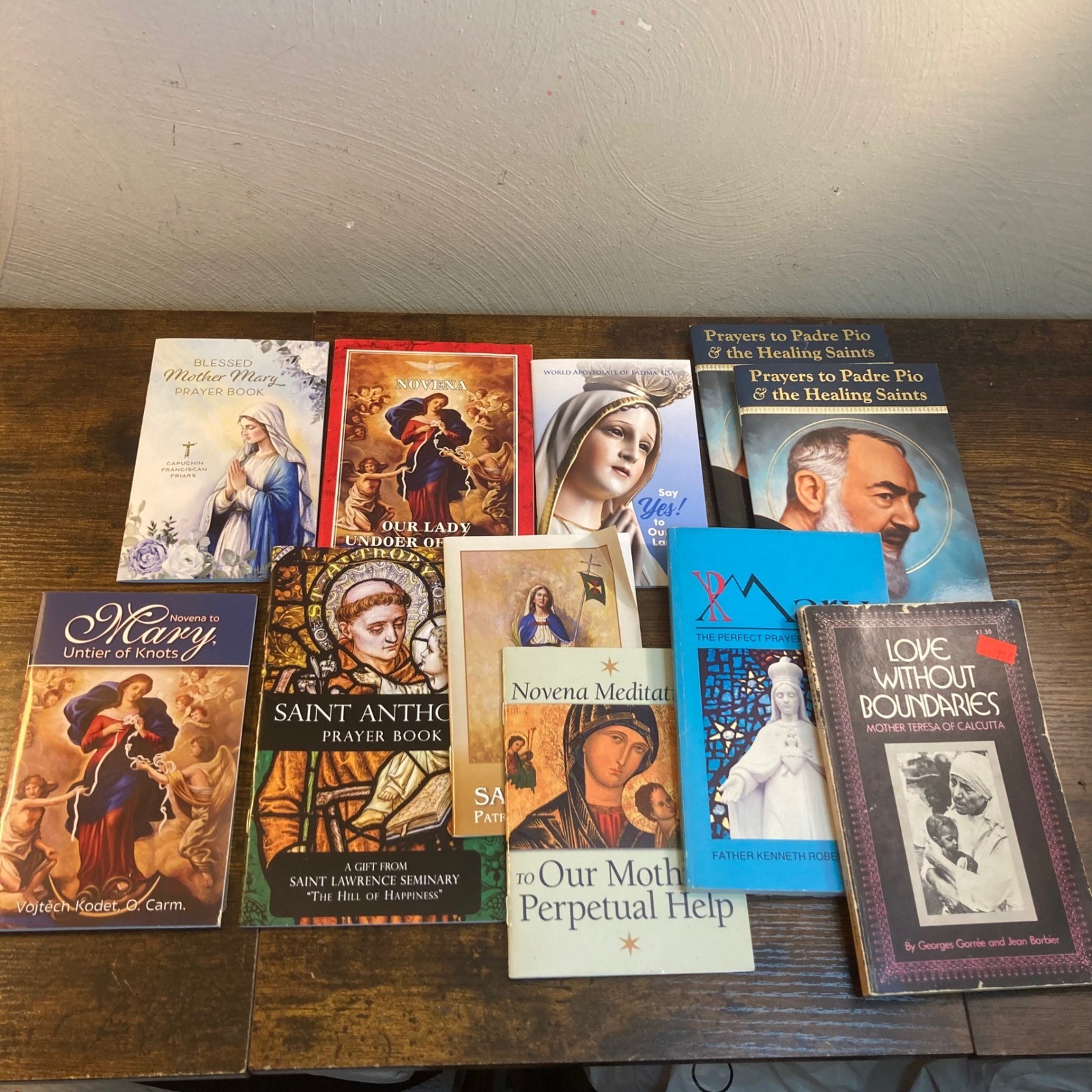 Catholic Prayer Book Lot Mary Marian Mother Teresa Padre Pio Saint Anthony 11pc