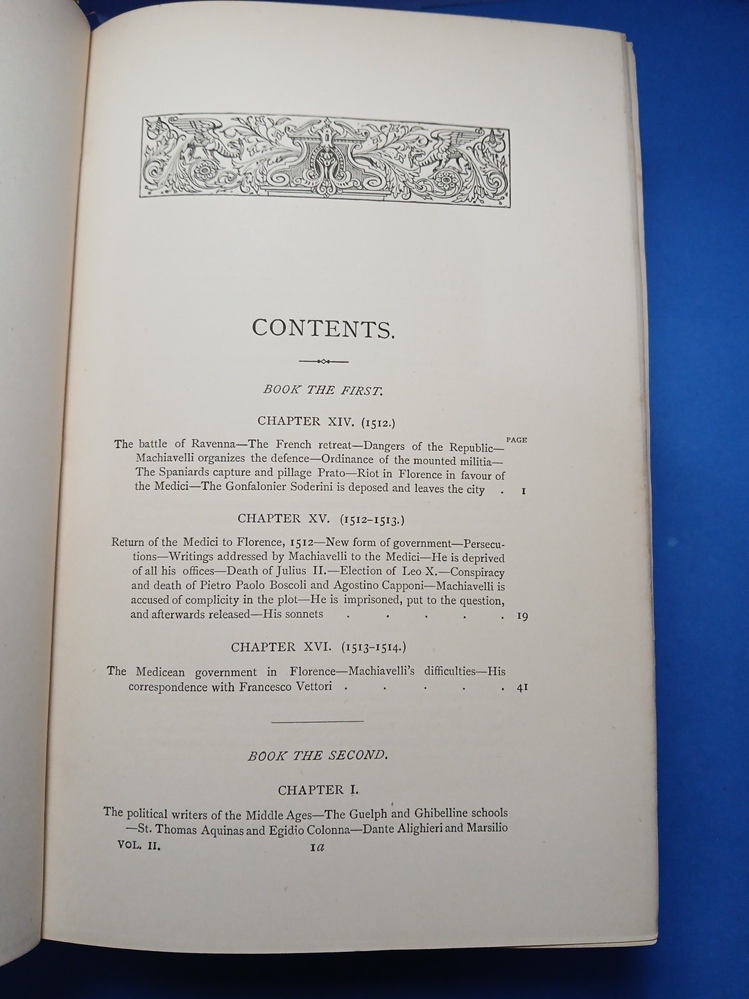 The Life and Times of Niccolo Machiavelli Vol. 2 Book 1891 Volume II Padquale