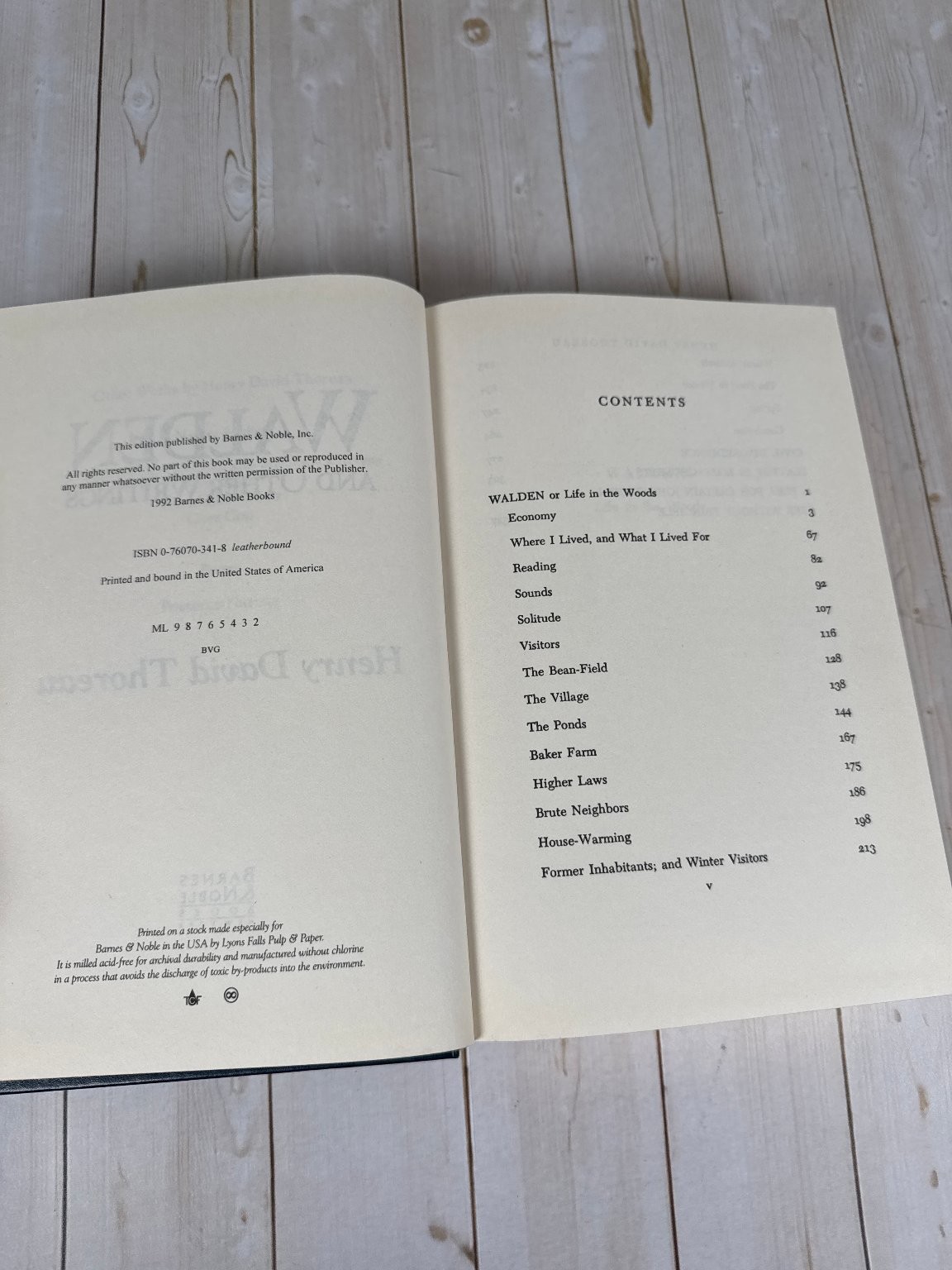Walden & Other Writings Thoreau 1992 Barnes & Noble Collectible Edition